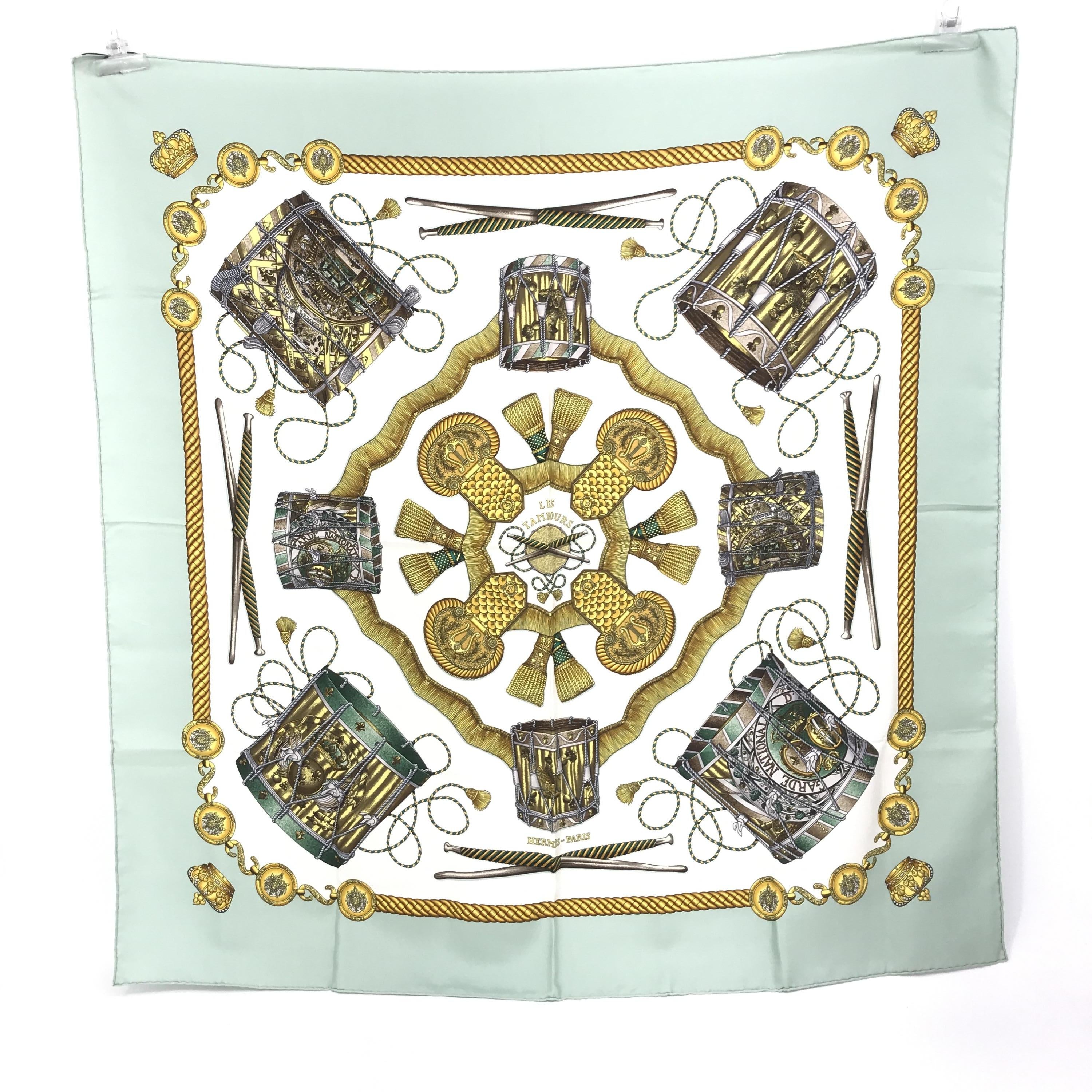 Les Tambours Silk Scarf, Pastel Colors C290949