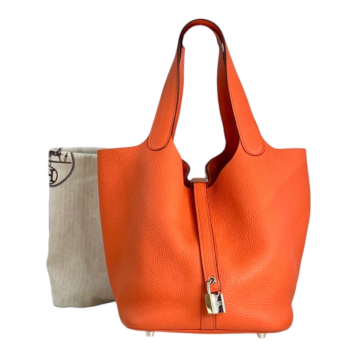 Hermes Picotin 22 Orange Bag in Clemence