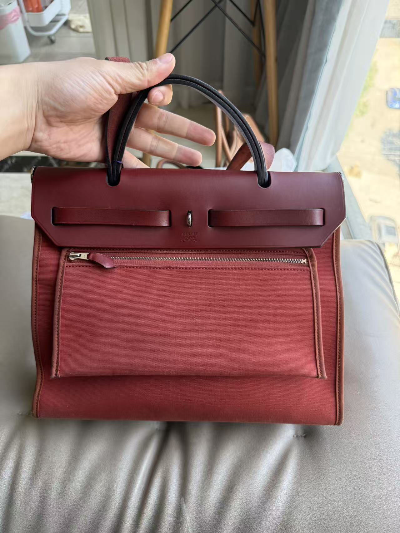 Hermès Herbag 31 Convertible Bag - Rouge H (Burgundy Red)