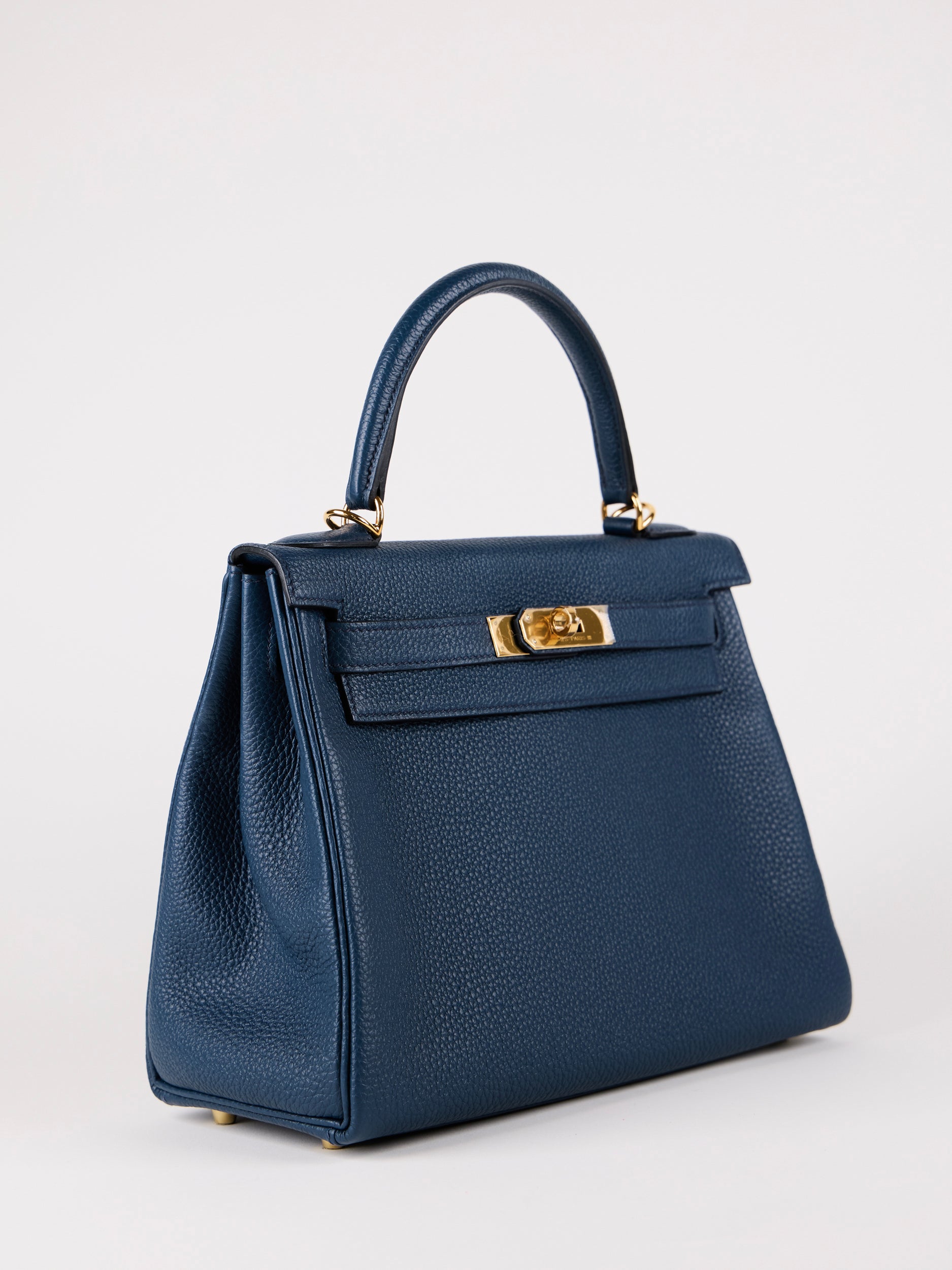 HERMÈS KELLY 28CM BLUE DE PRUSSE Togo Leather with Gold Hardware