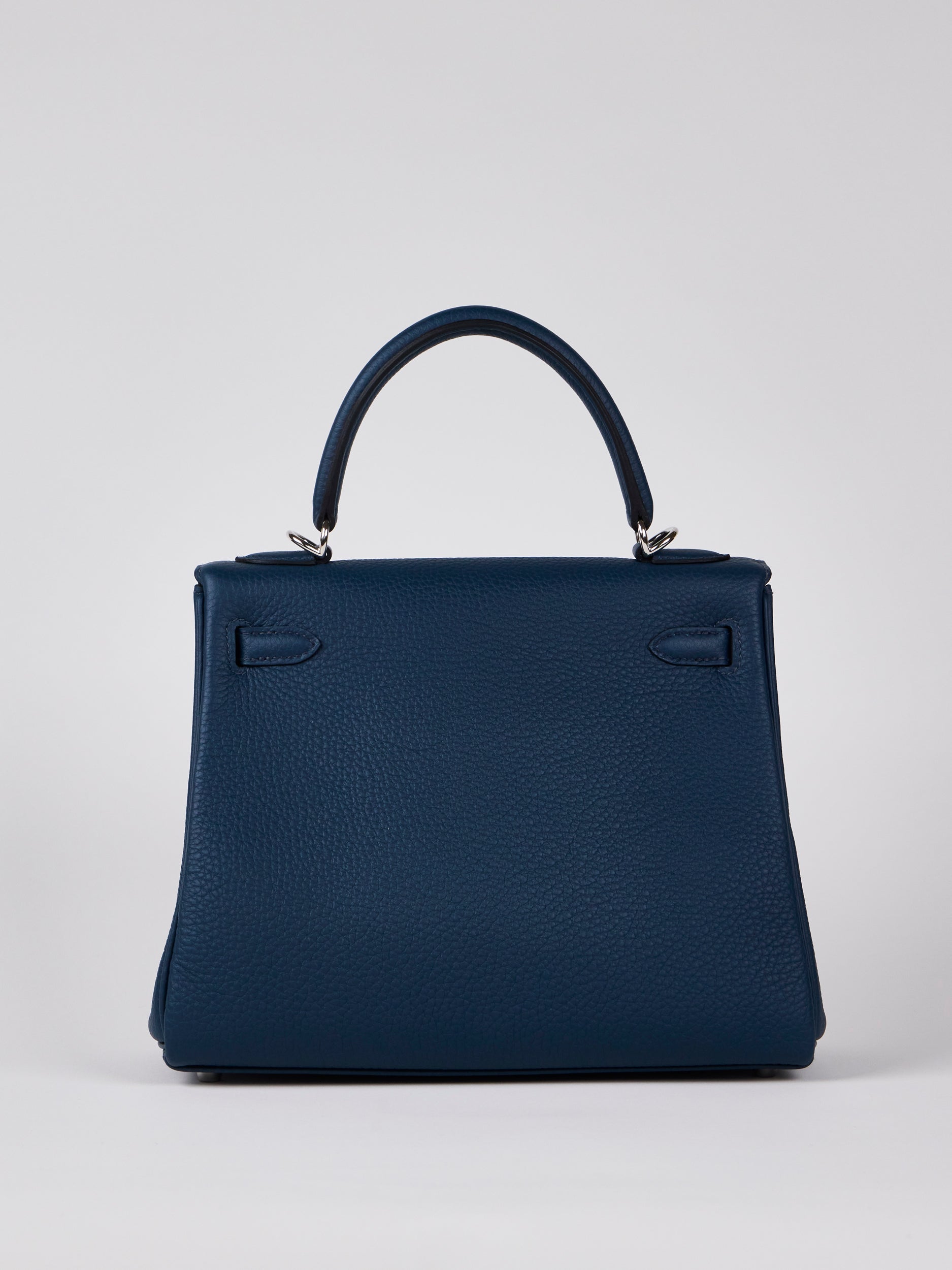 HERMÈS KELLY 25CM BLUE DE PRUSSE Togo Leather with Palladium Hardware