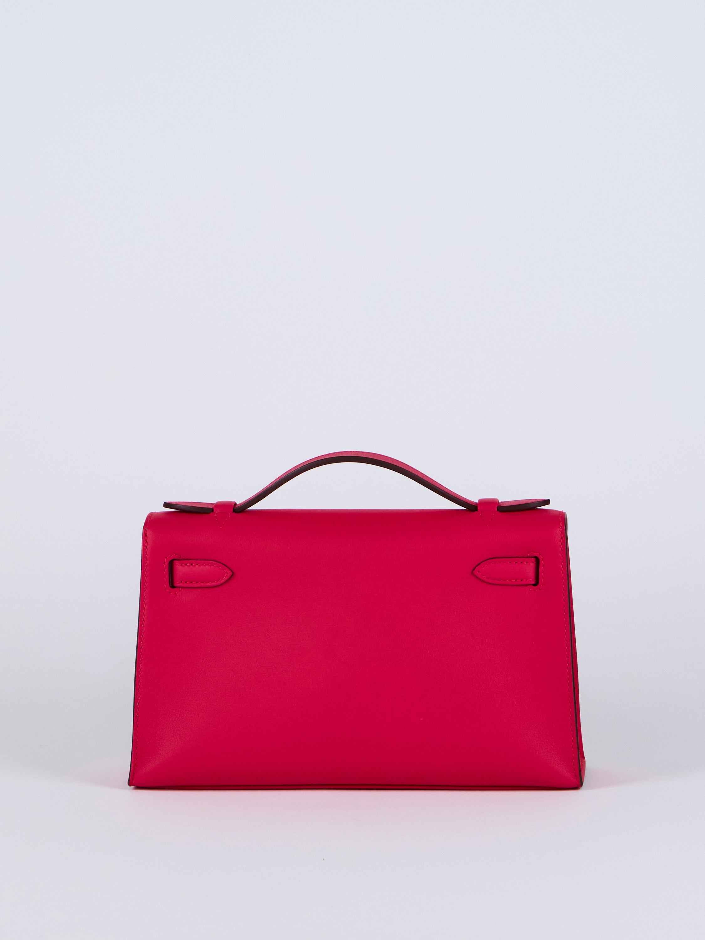 HERMÈS KELLY POCHETTE ROSE EXTREME Swift Leather with Palladium Hardware