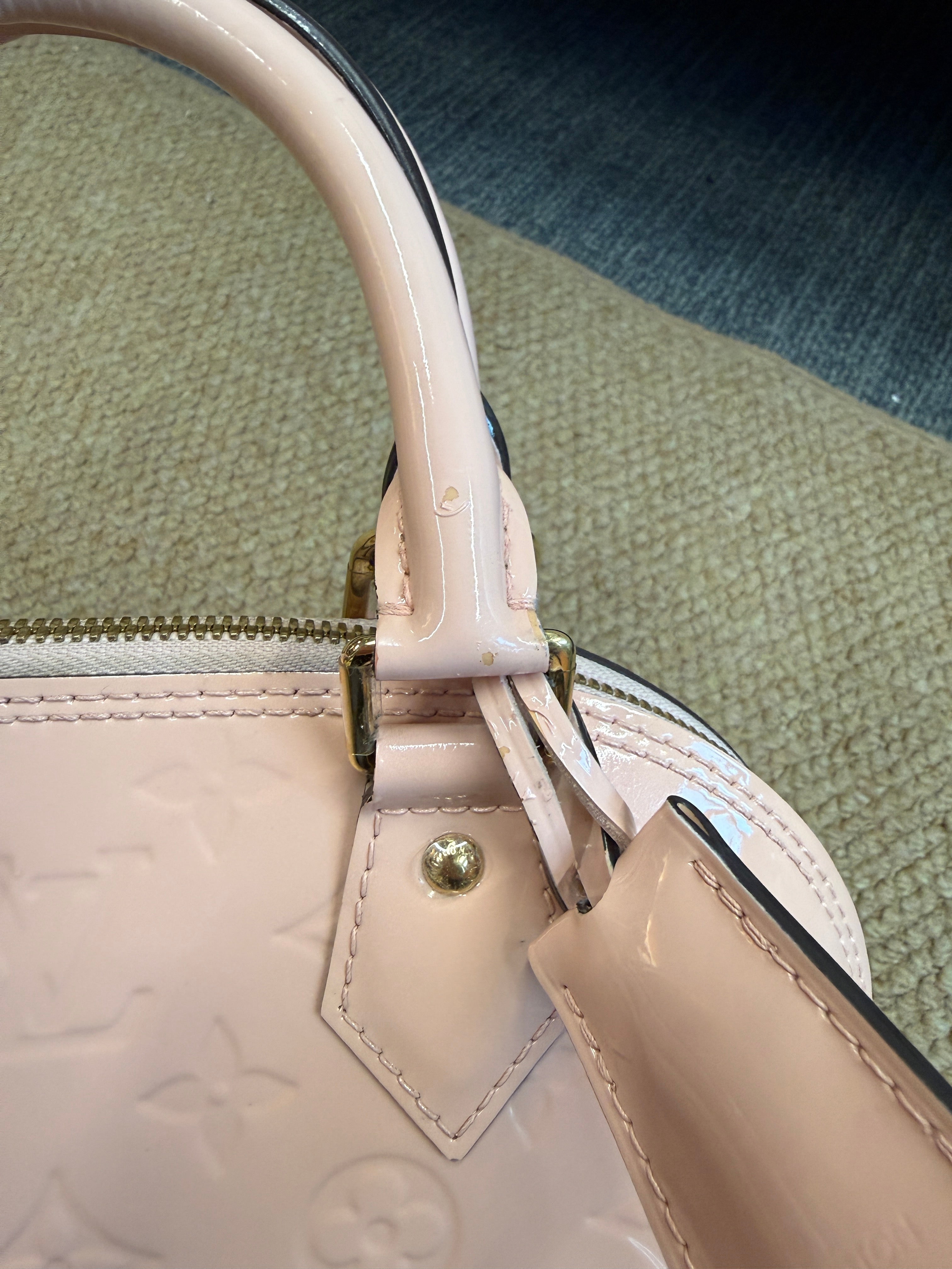 Louis Vuitton Alma BB Vernis Patent Leather Pink