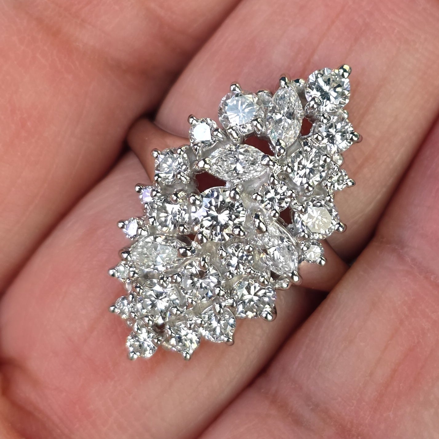 Pt900 Diamond Ring D 1.790 Sz 6.5 7.54 g RSXLPS44