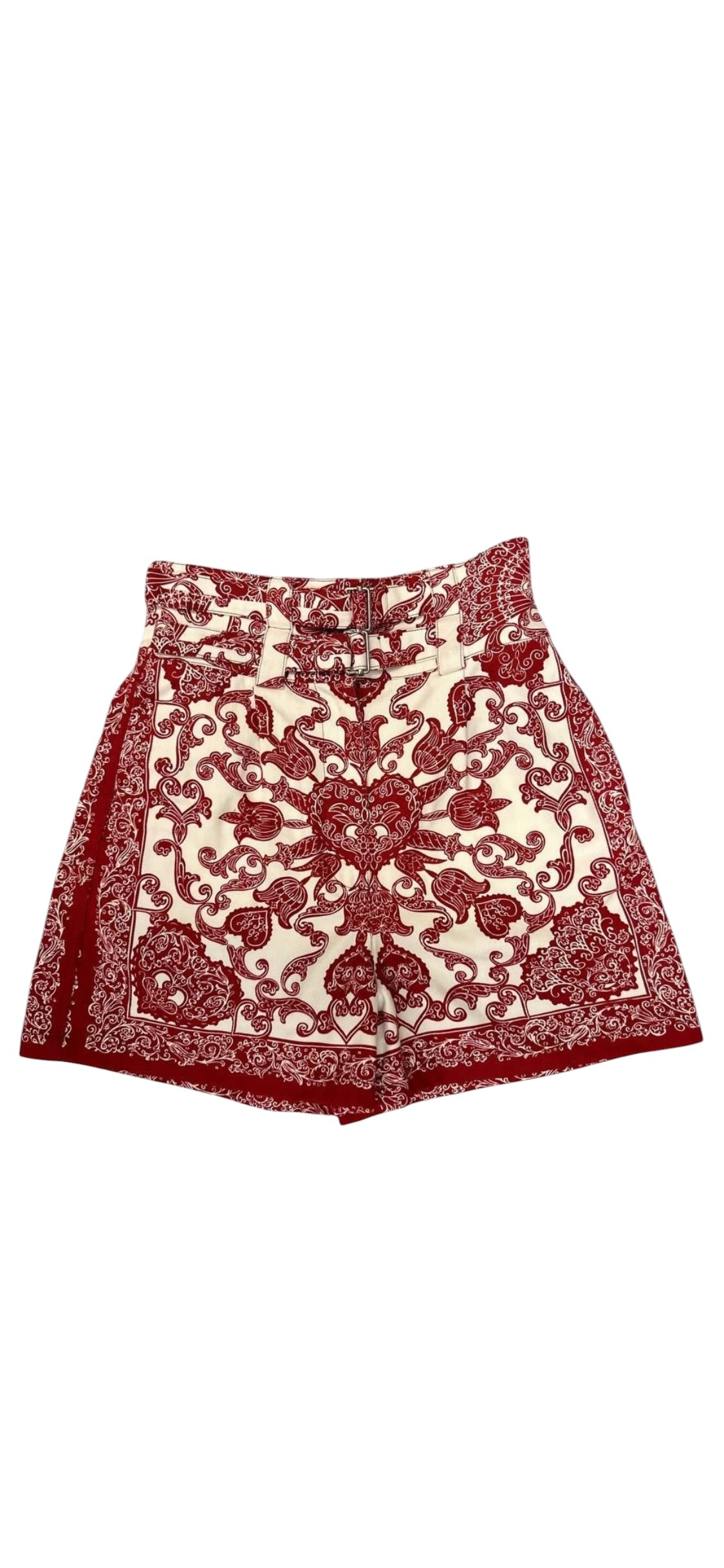 Dior Bandana Print Shorts Red/White Sz 34 DLT1101