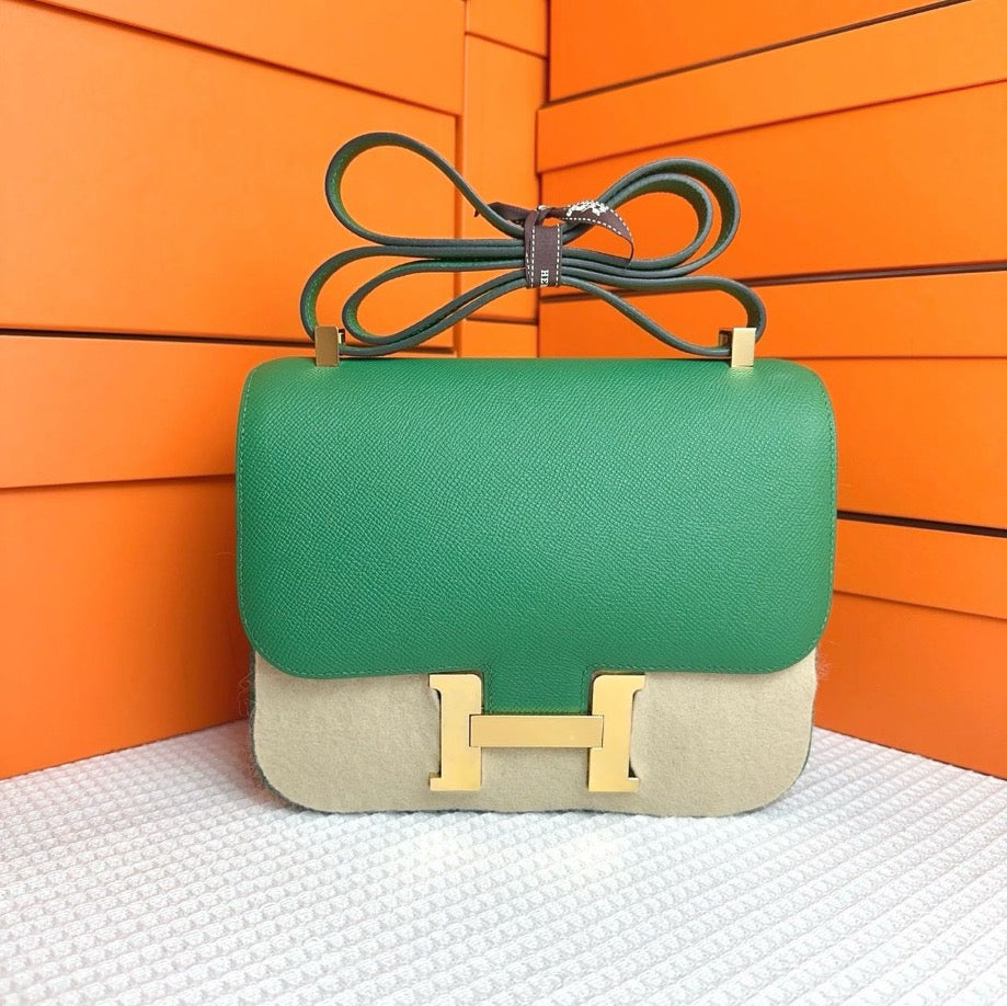 *Hermes Constance 24 Green Vertigo Epsom GHW #D SYC2173