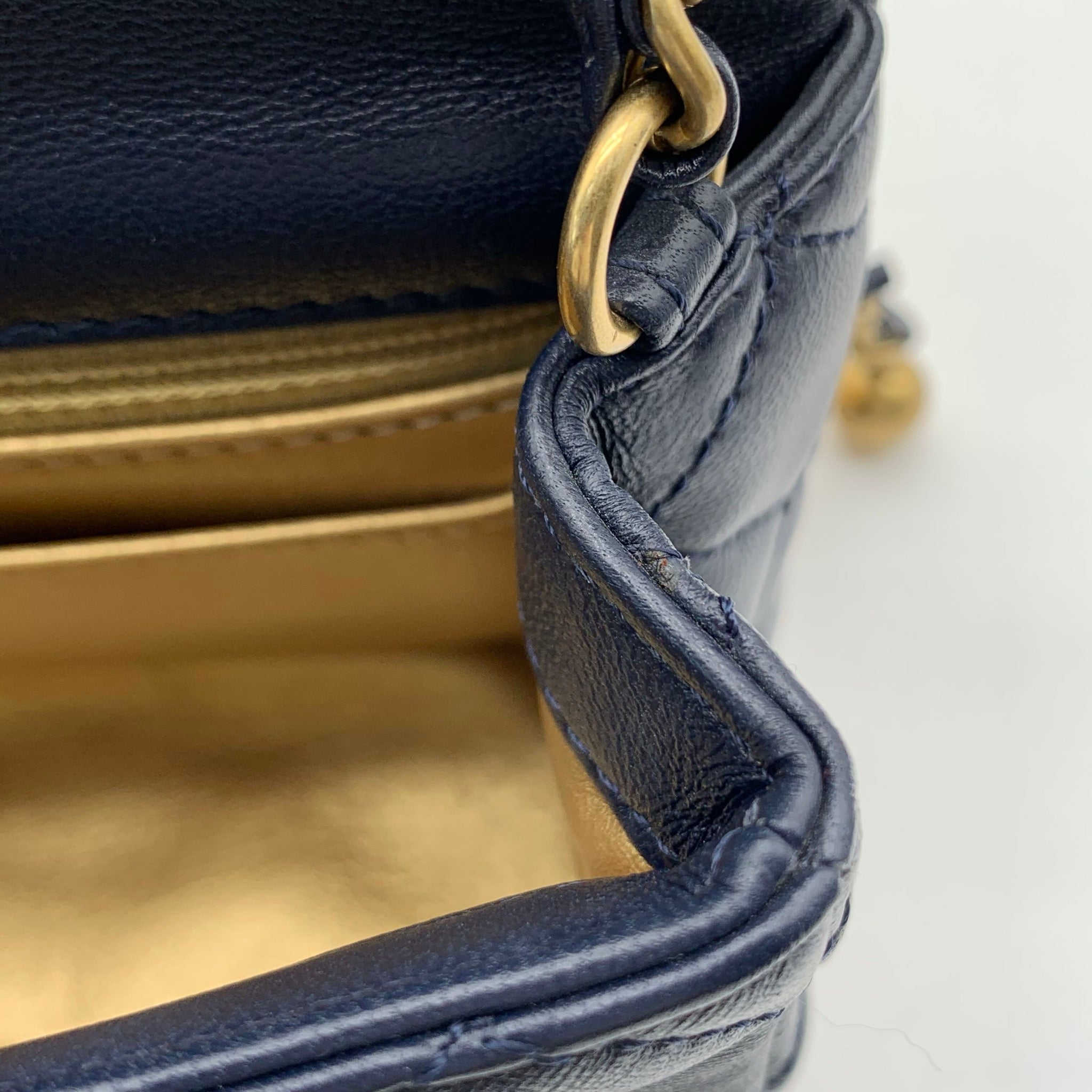 Chanel Mini Classic Flap Rectangle Navy Blue Lambskin Bag image 22