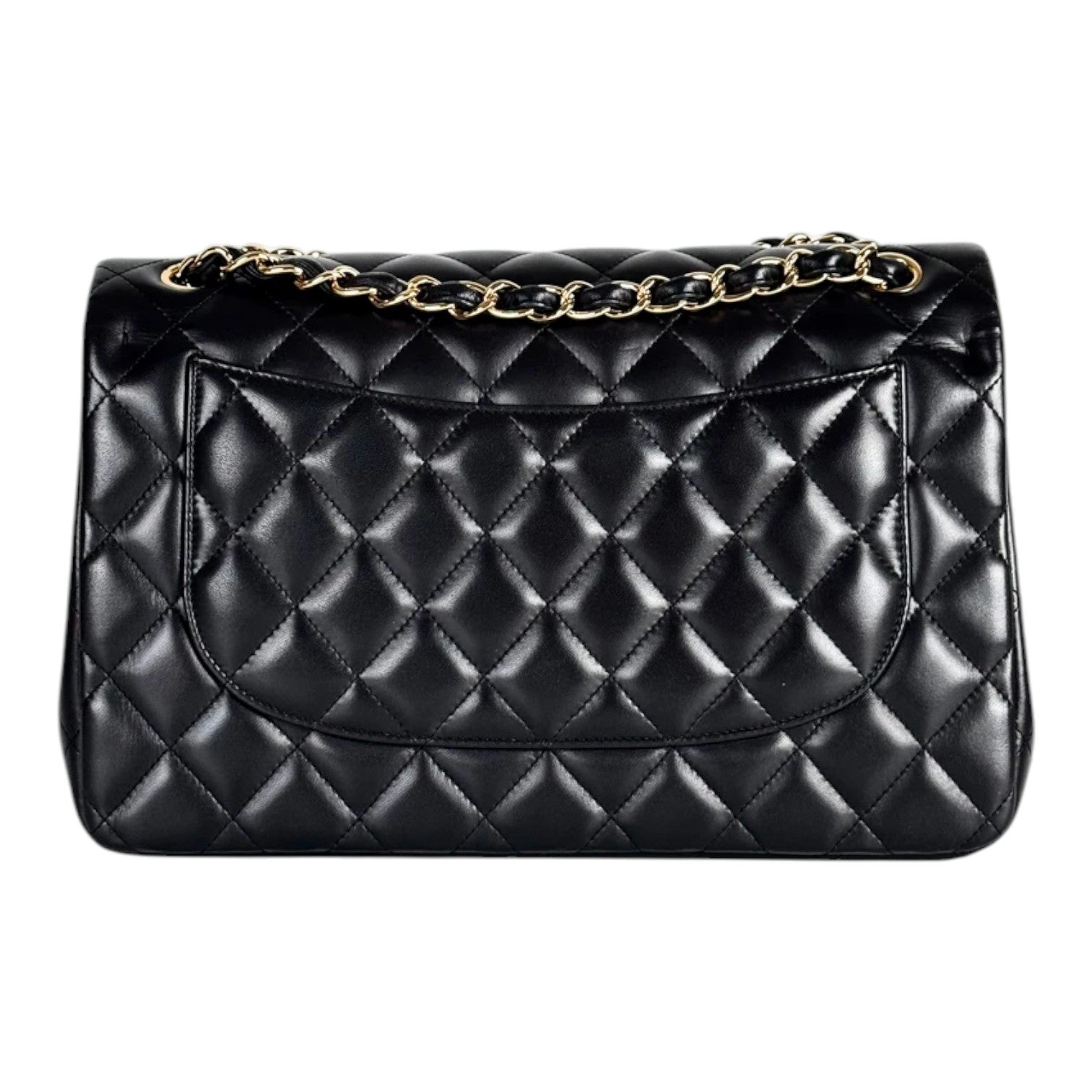 Chanel Black Classic Flap Jumbo Bag with Gold Hardware - Full Set