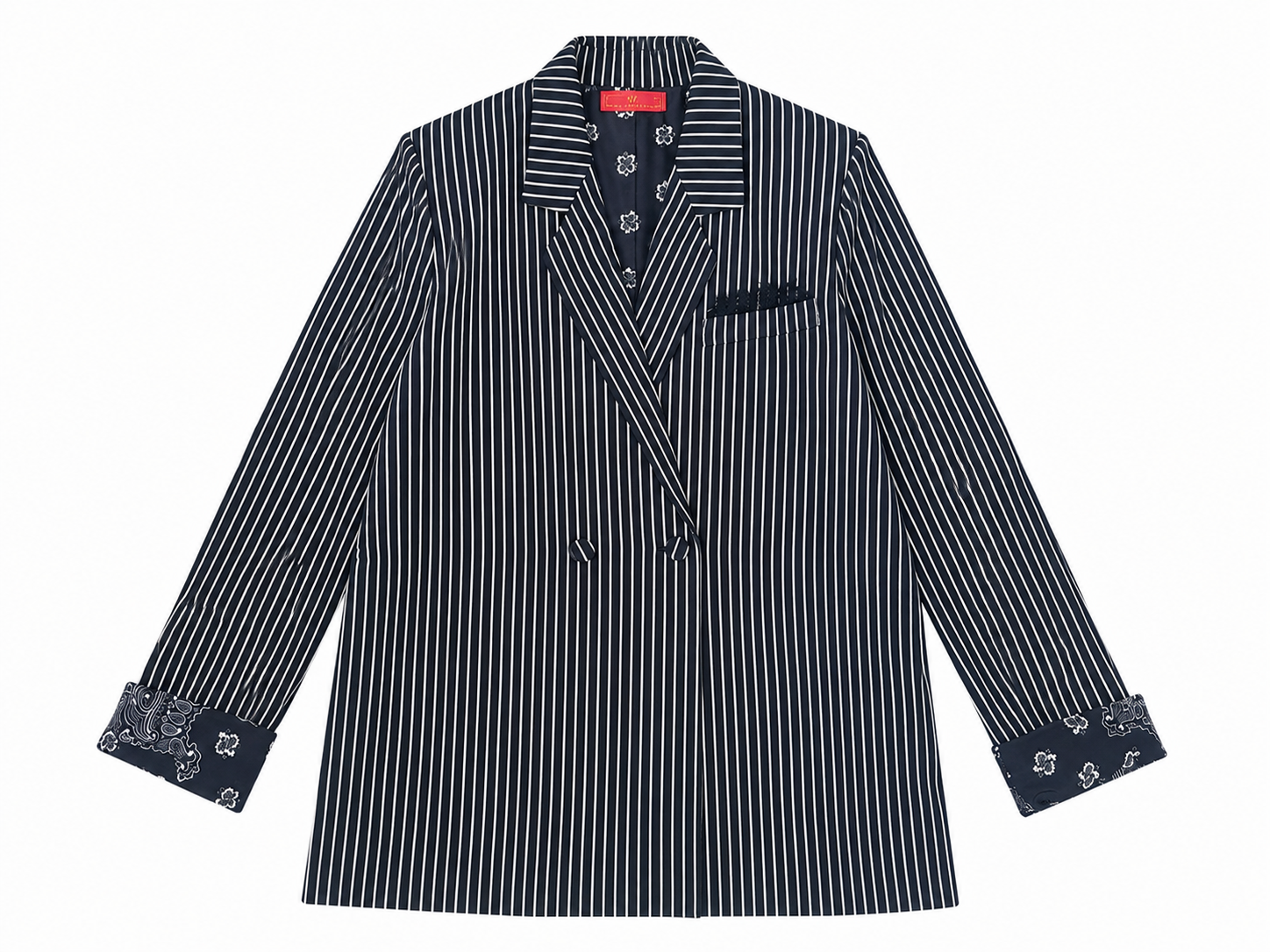 JACKET CREPE JUSTIN STRIPES BANDANA BLACK MCL13099