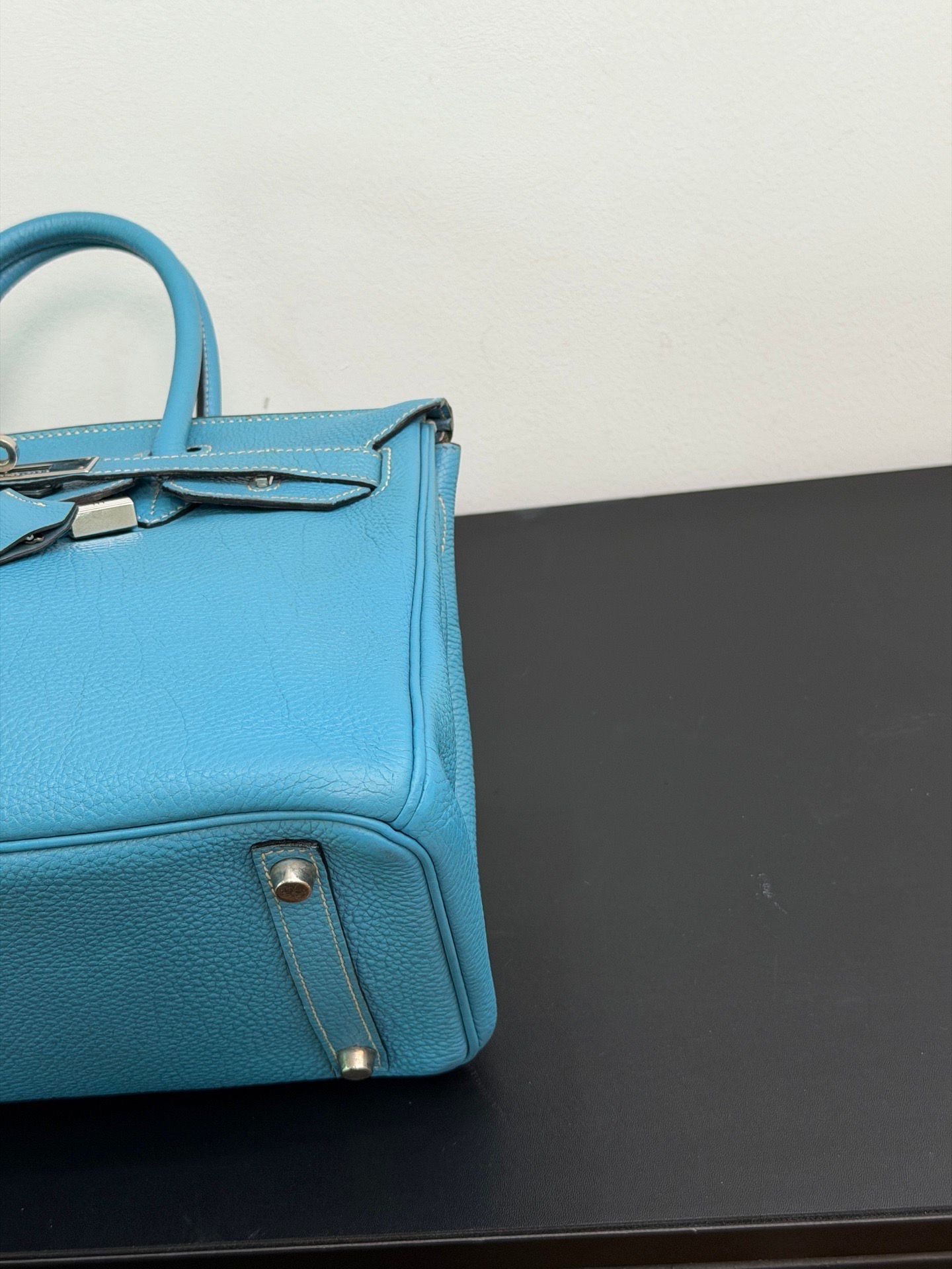 Hermès Birkin 30 Blue Jean PHW Togo Leather Square H Stamp