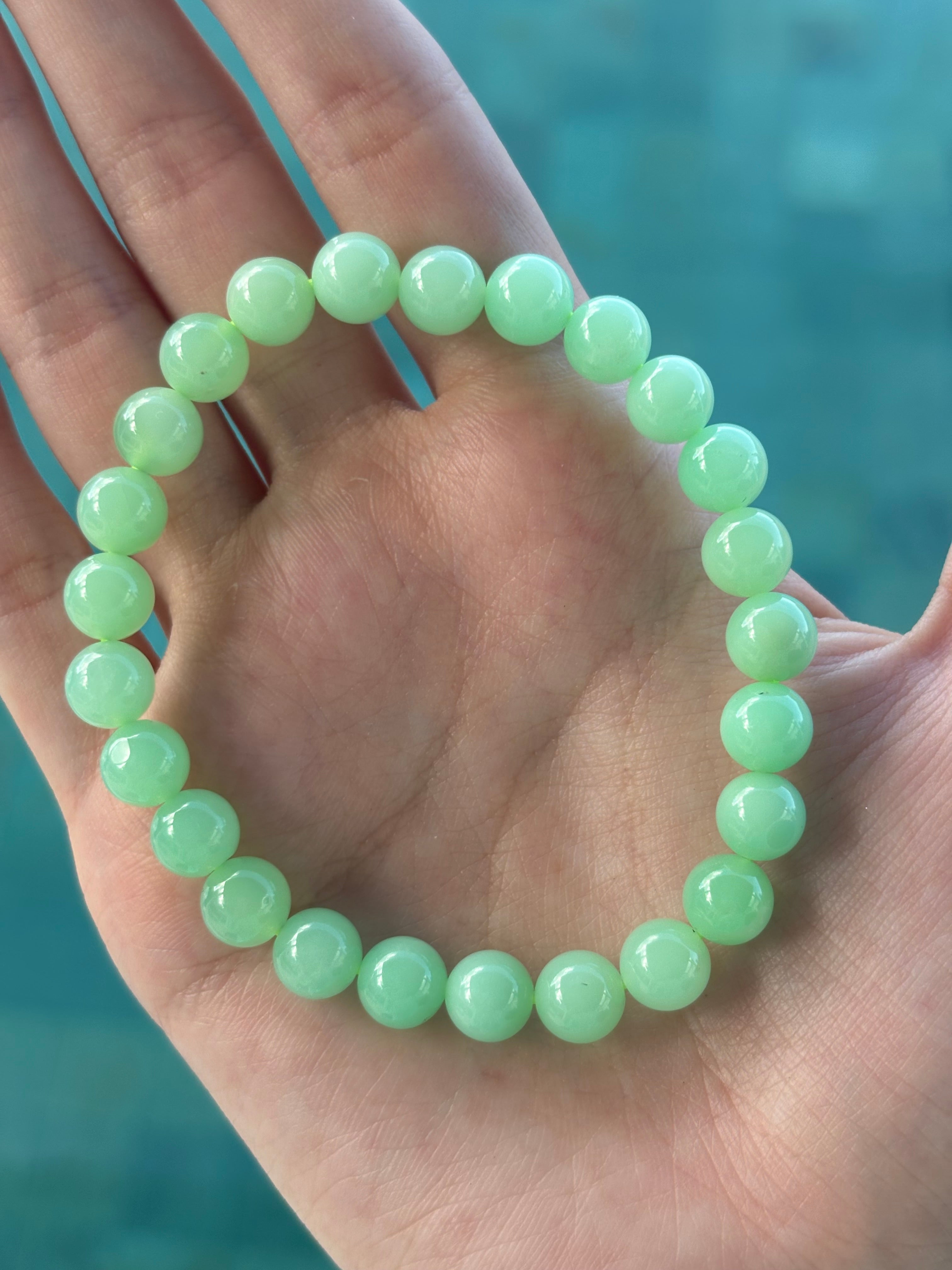Natural Australian Chrysoprase Bracelet D7.5-7.7mm DXBCS5483