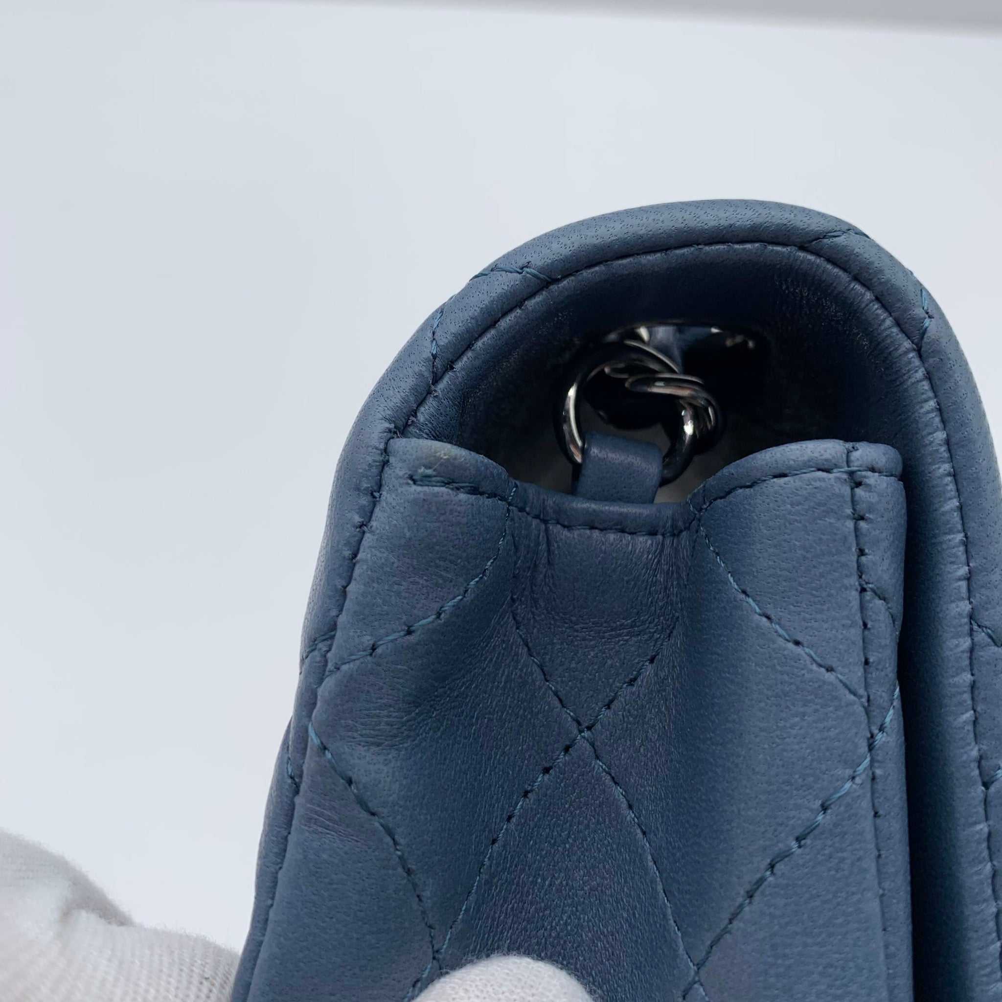 Chanel Classic Flap Large Mini Haze Blue Silver Hardware Bag image 23