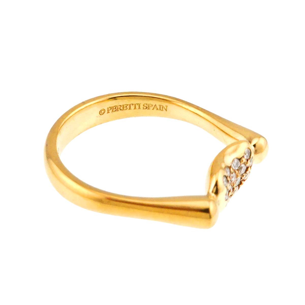 TIFFANY Co. Bean Diamond Ring 18K Yellow Gold 750 Size5.5-5.75(US) 902964213