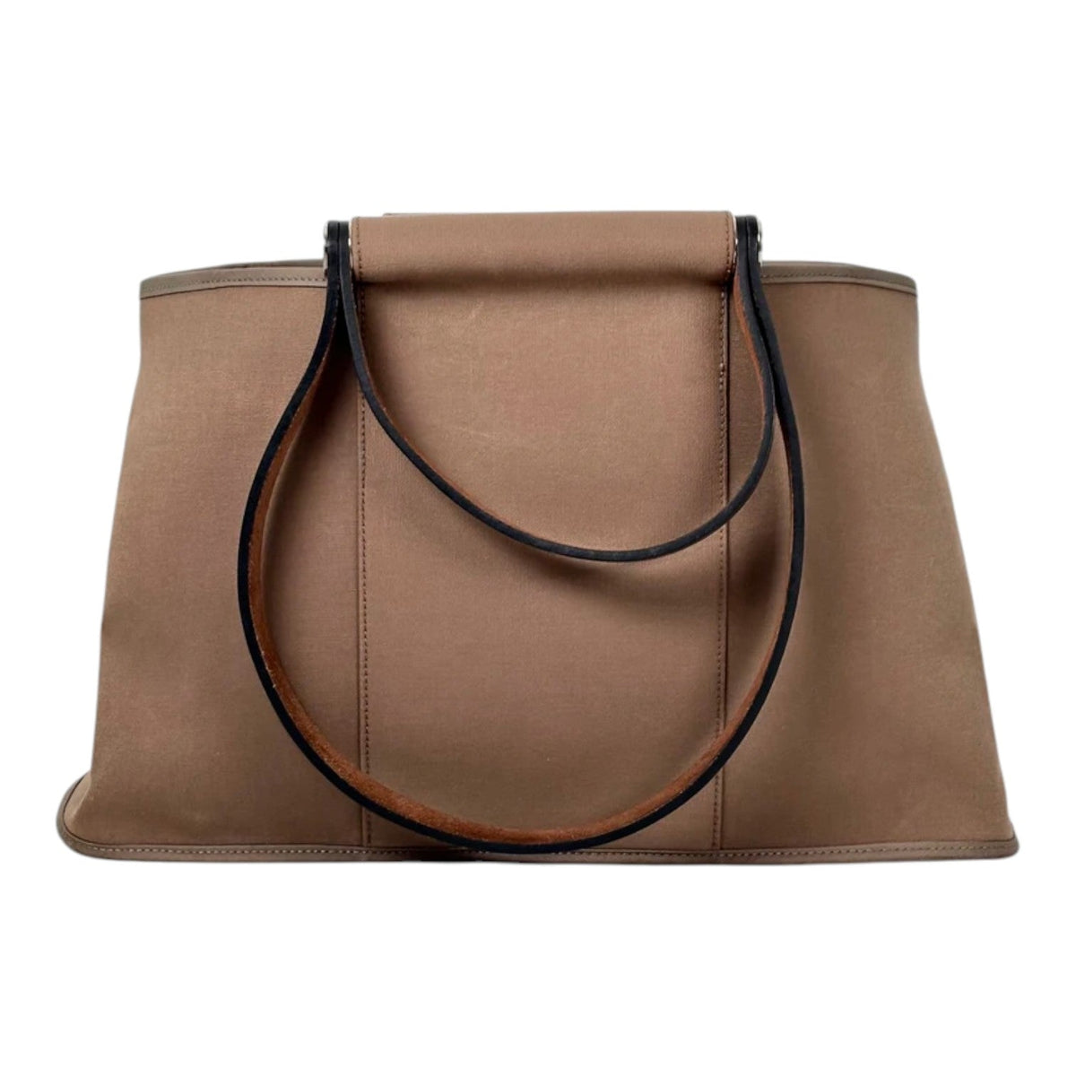 Hermes Etoupe Cabal Canvas Bag with Leather Handles