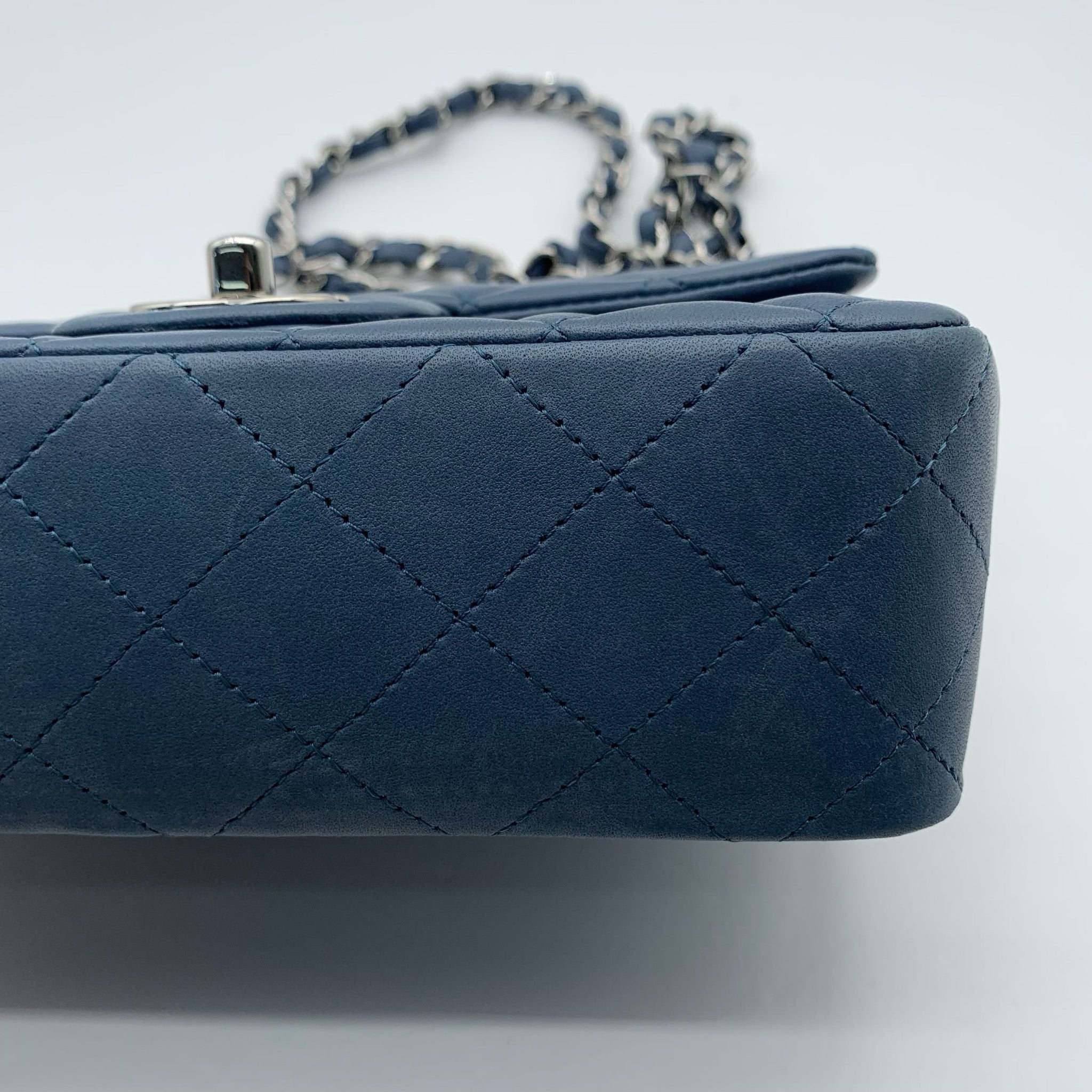 Chanel Classic Flap Large Mini Haze Blue Silver Hardware Bag image 24