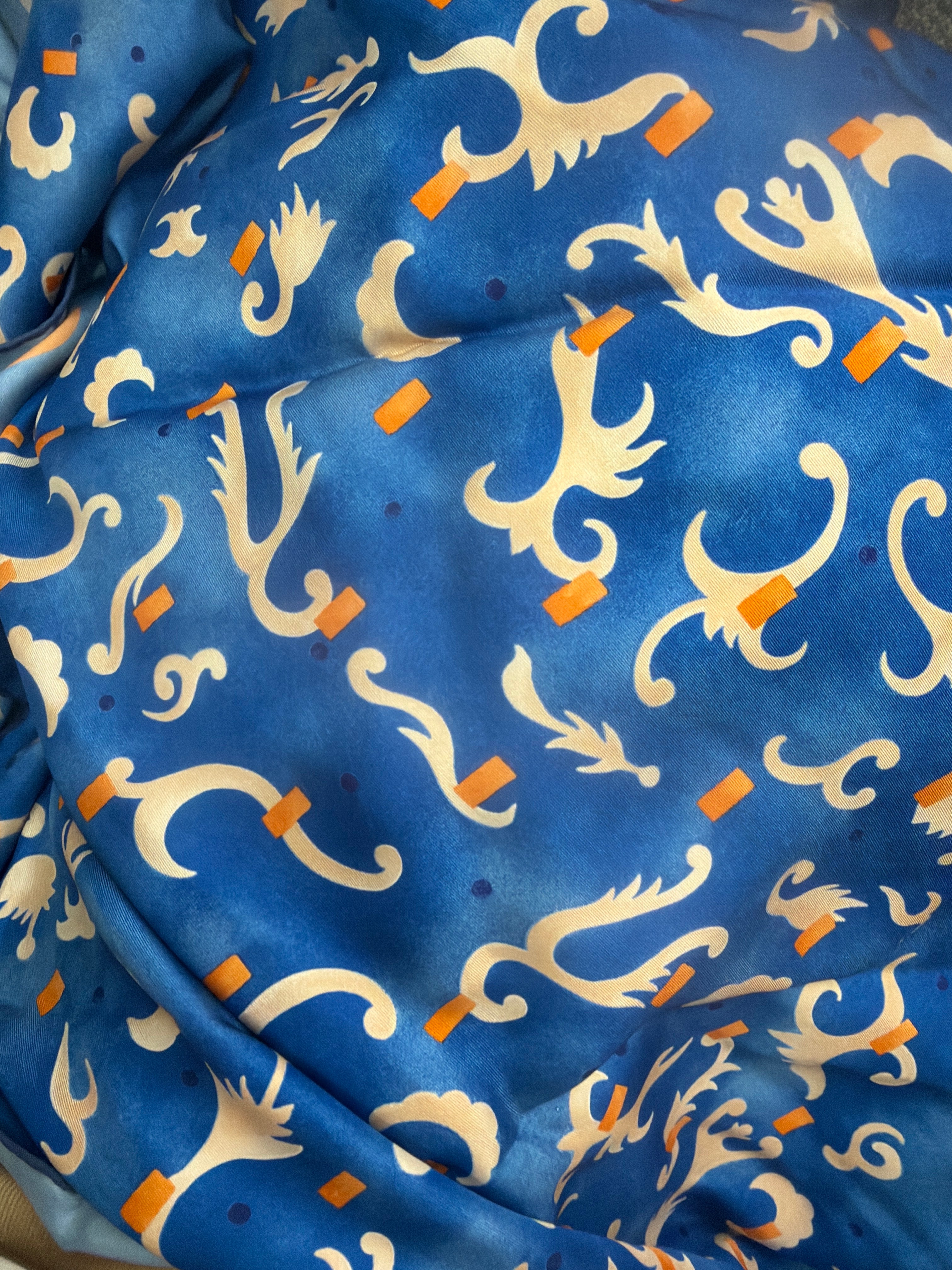 BVLGARI Blue Silk Scarf B0616SQN4G