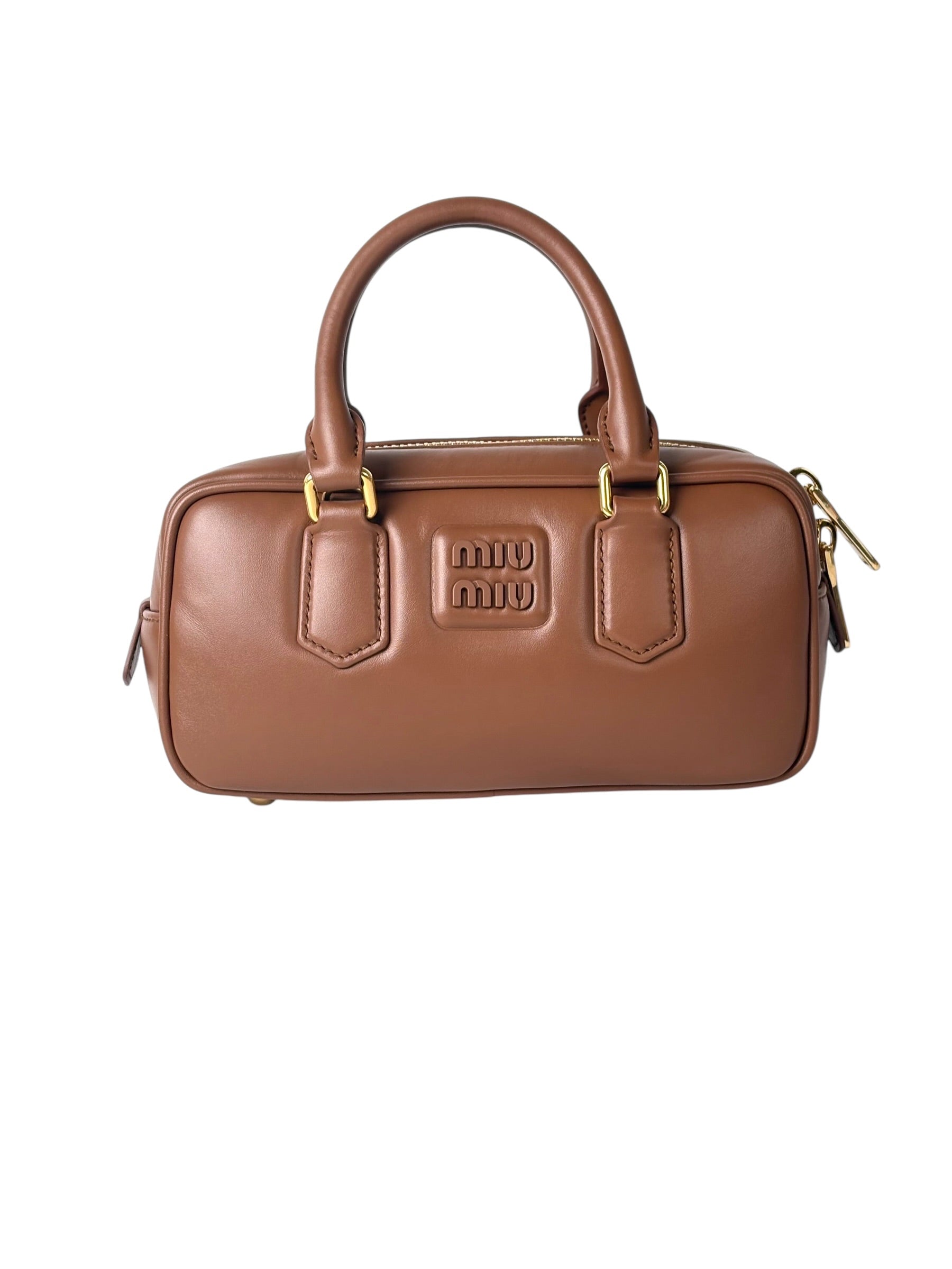 Miu Miu Arcadie Leather Mini Bag Cognac Colour