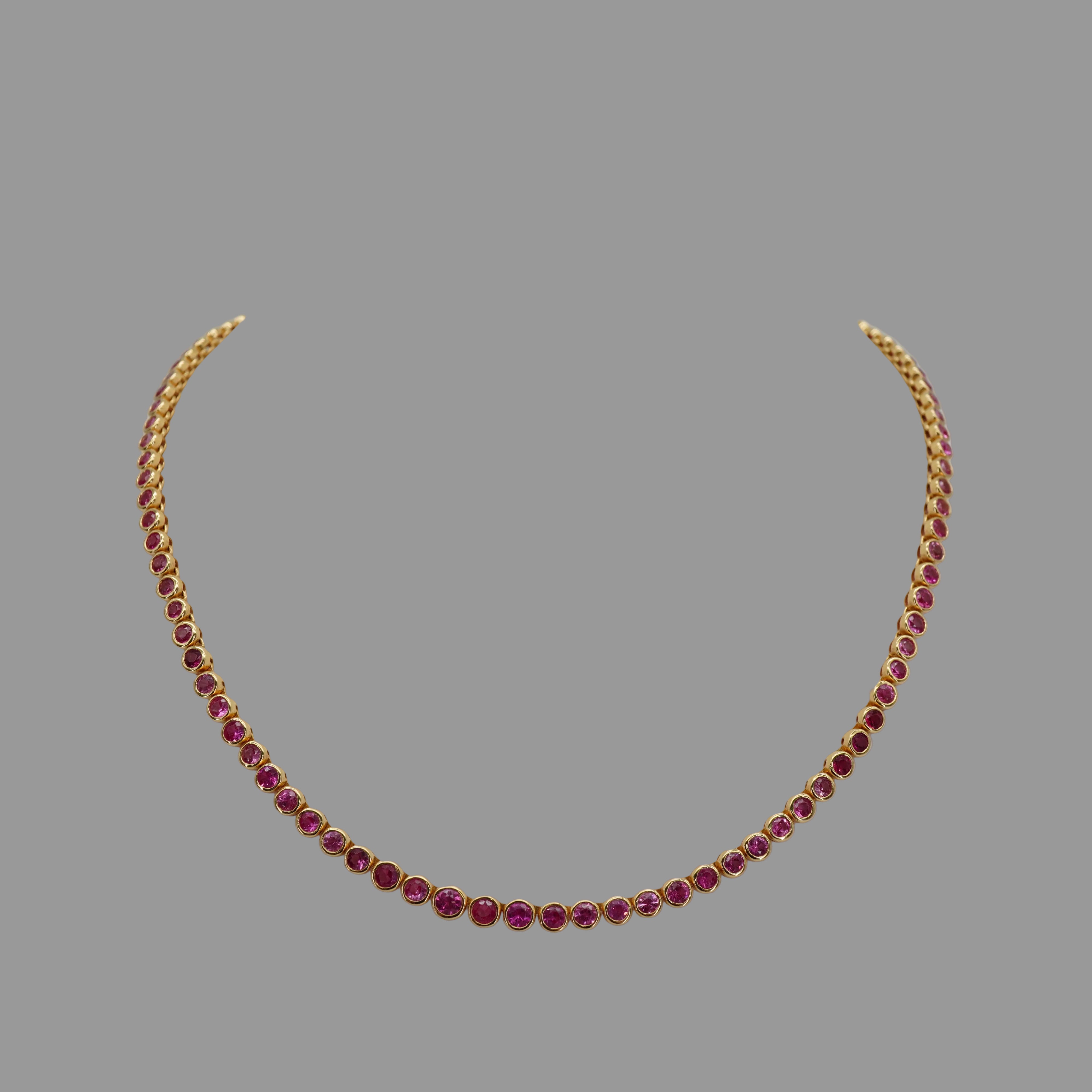 SEN BY SANDY HOT PINK SPINEL BEZEL NECKLACE AVCHK388