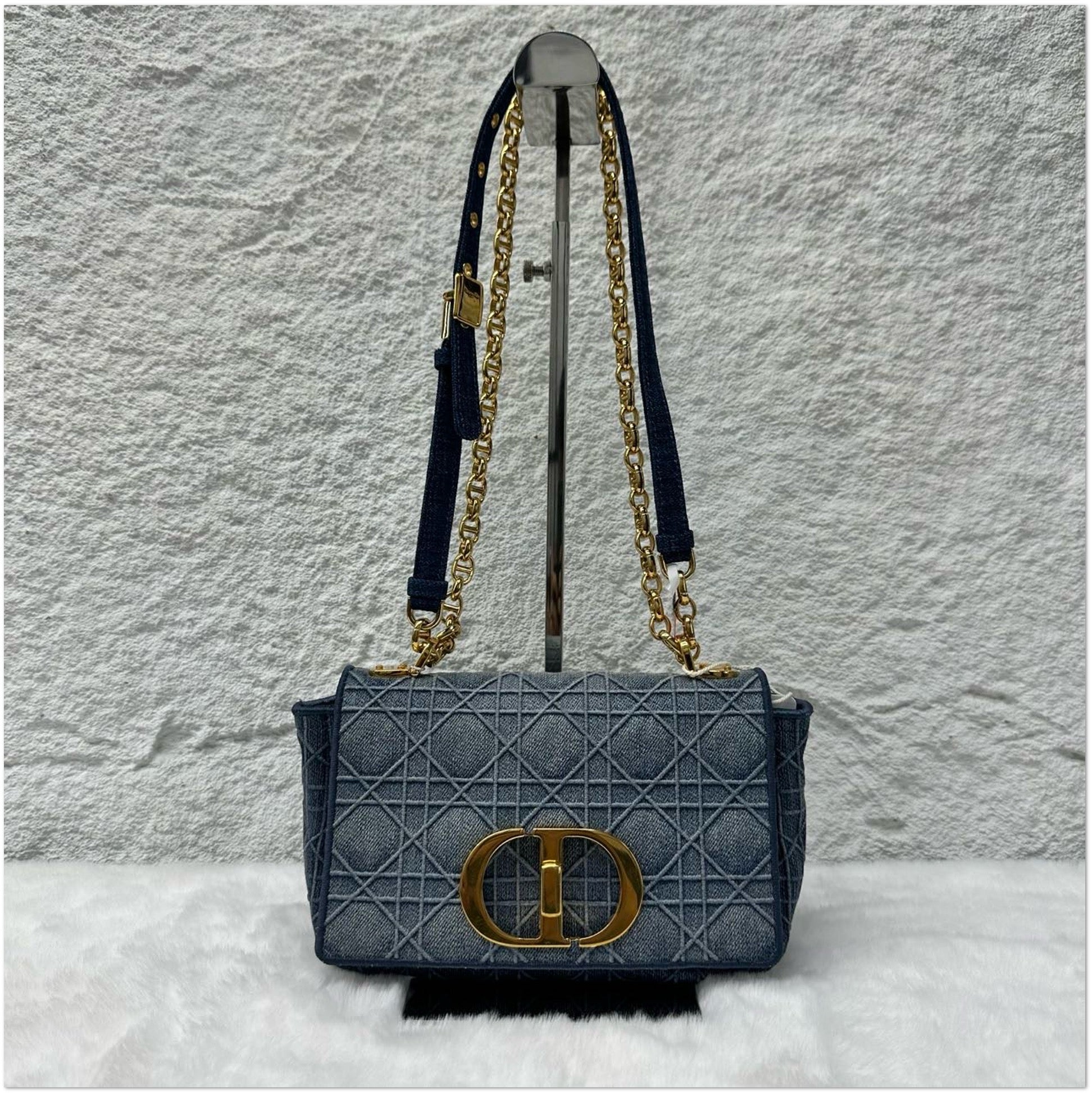 Dior Blue Cannage Denim Caro Shoulder Bag C19495770936