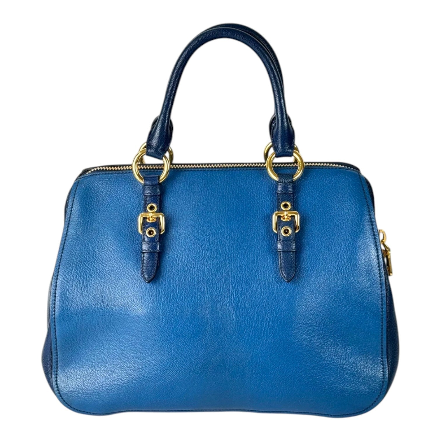 Miumiu Madras Blue Top Handle Bag