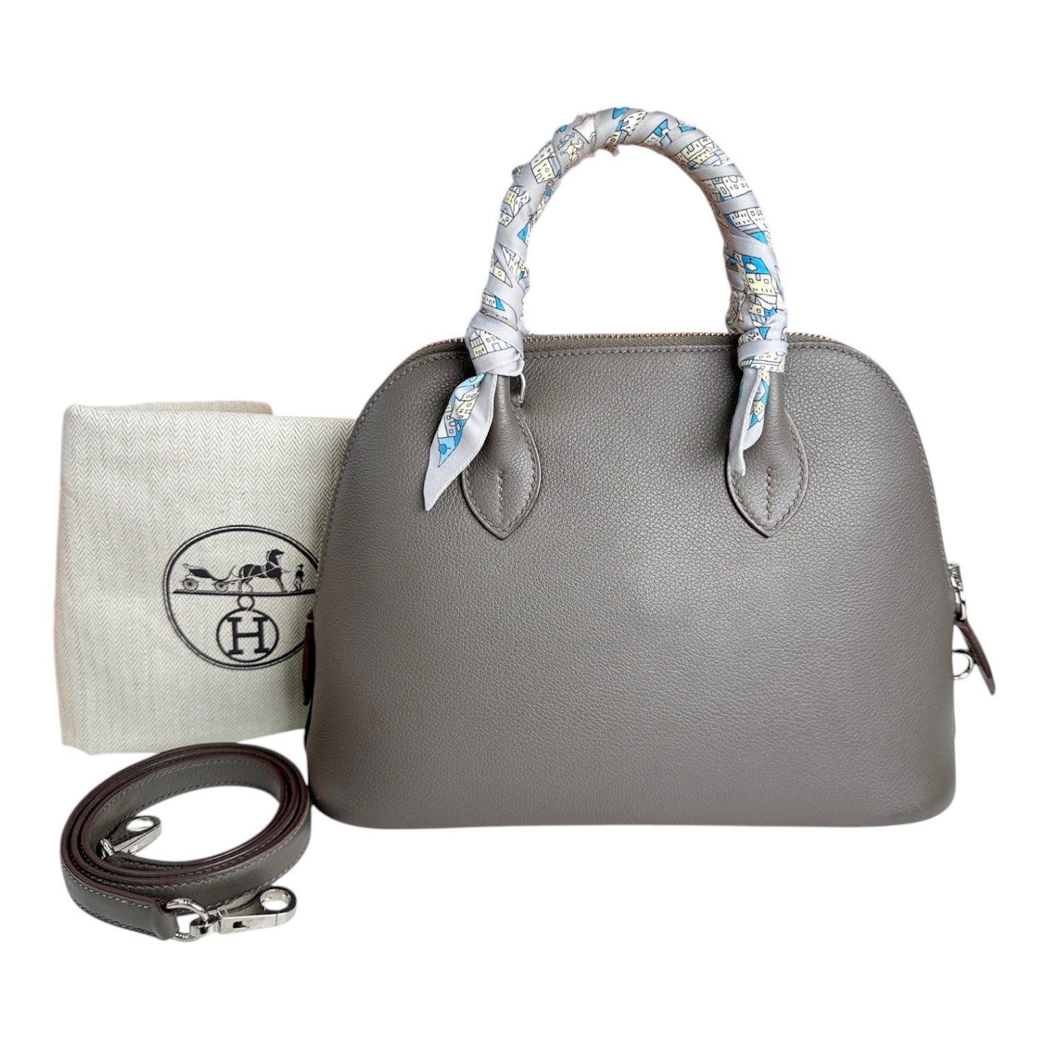 Hermes Bolide 27cm Grey Bag - Full Set
