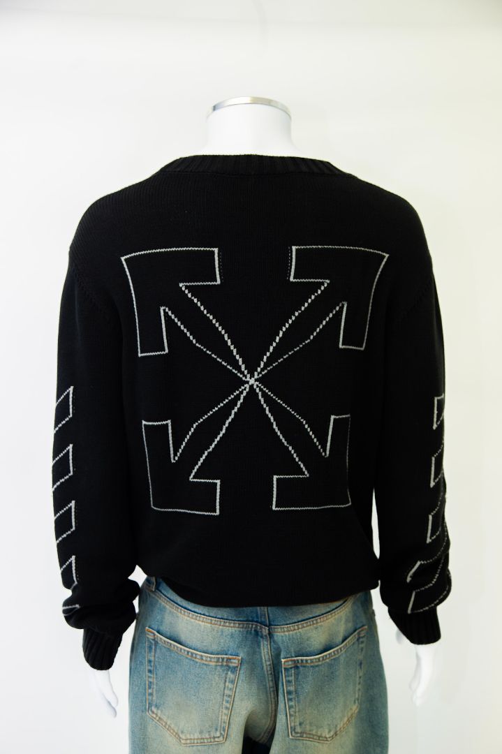 Off White L/S Logo Back Jumper Black/ Grey XL