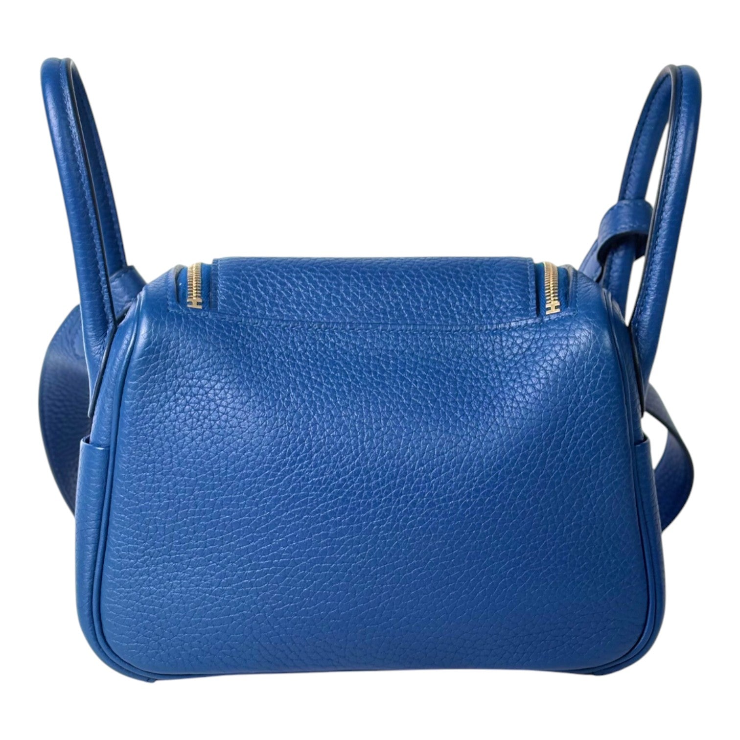 Hermes Lindy Mini Blue Bag in Clemence