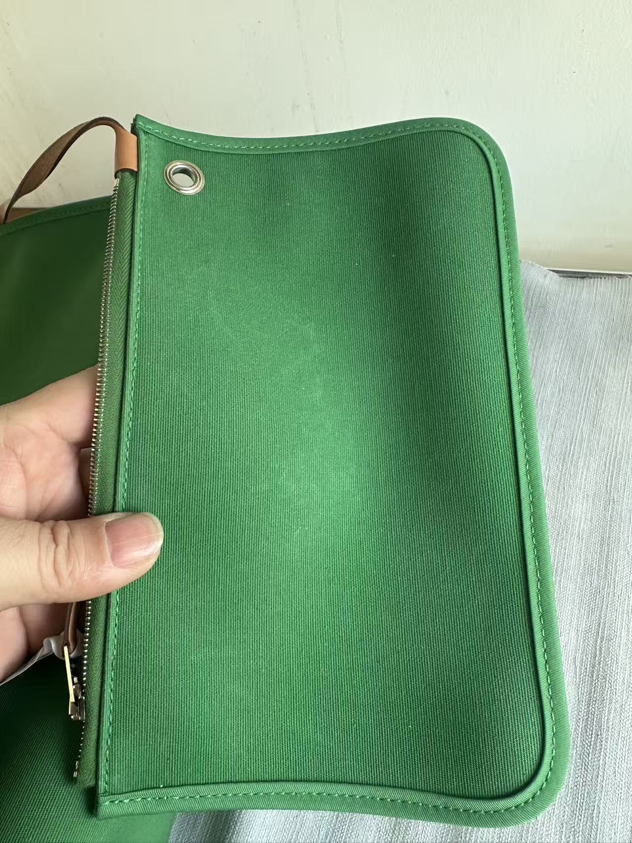Hermès green herbag31 good condition stamp X