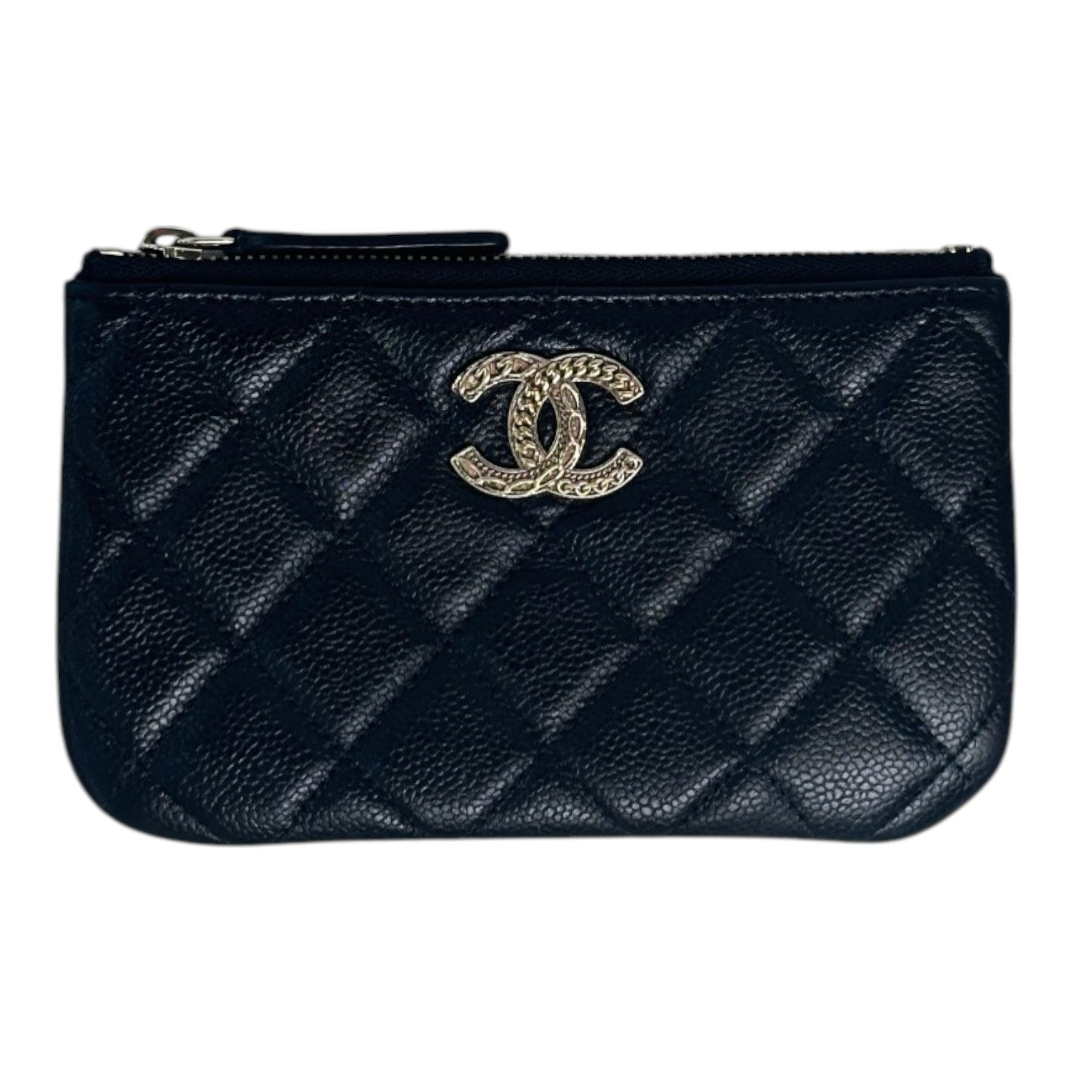 Chanel Black Caviar Zip Coin Wallet