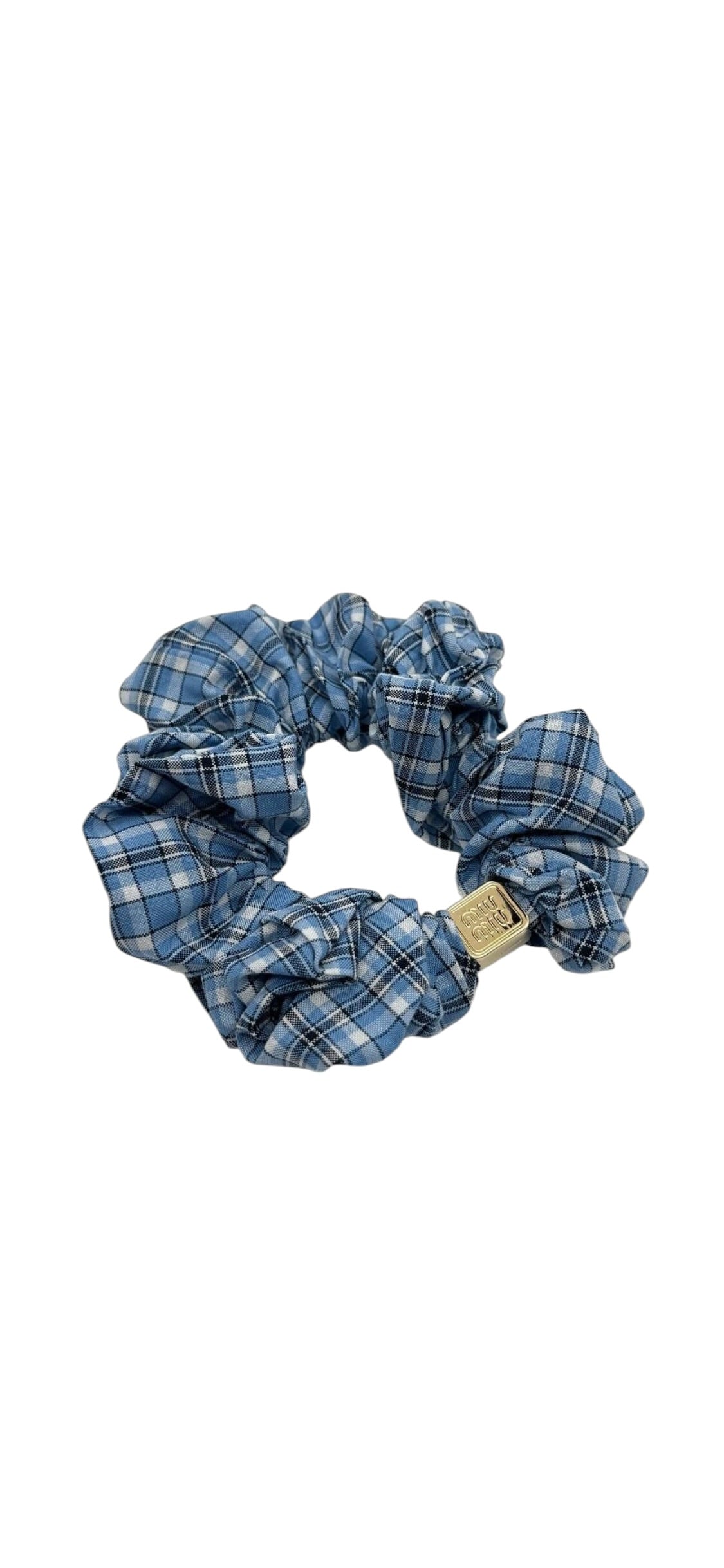 Miu Miu Blue Poplin Hair Tie DLT4510