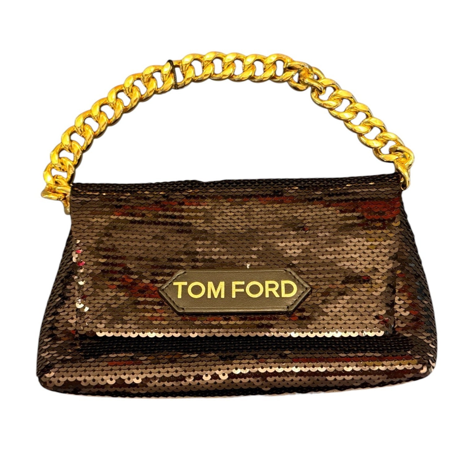 Tom Ford Sequin & Gold Chain Handbag