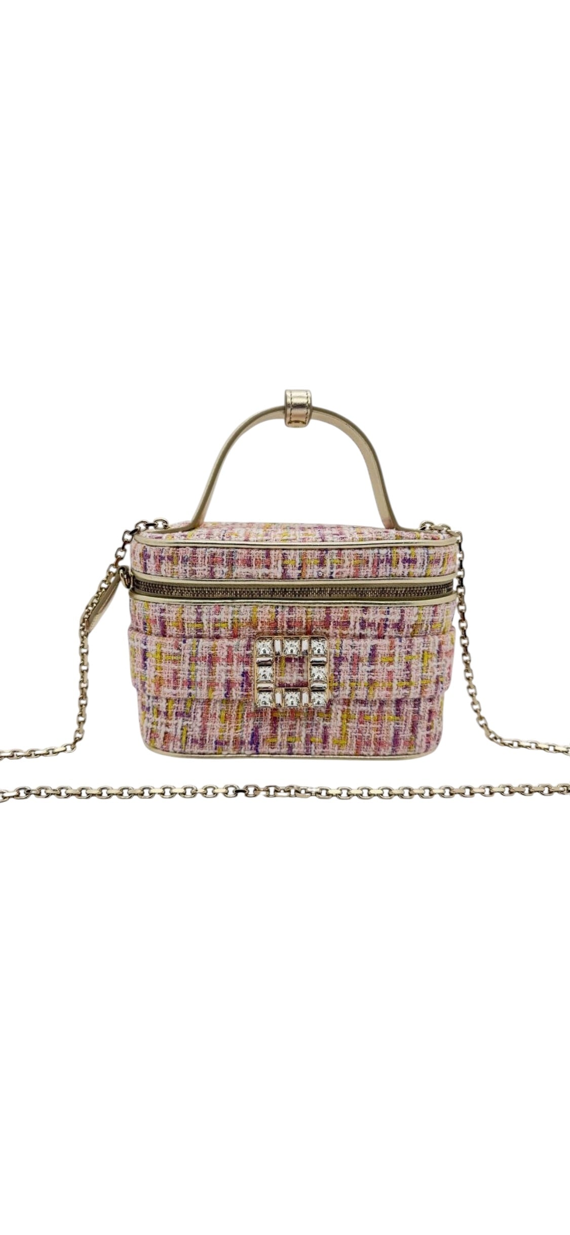 Roger Vivier Tweed Vanity Bag Pink/Crystals DLT7774