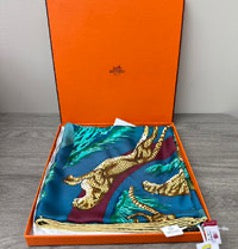 HERMES "Jungle Panther" 90 Square Scarf 3022603162879