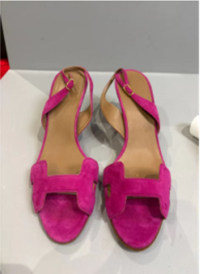 Hermes suede peep-toe heels, size 40, purple. LZ801G9951