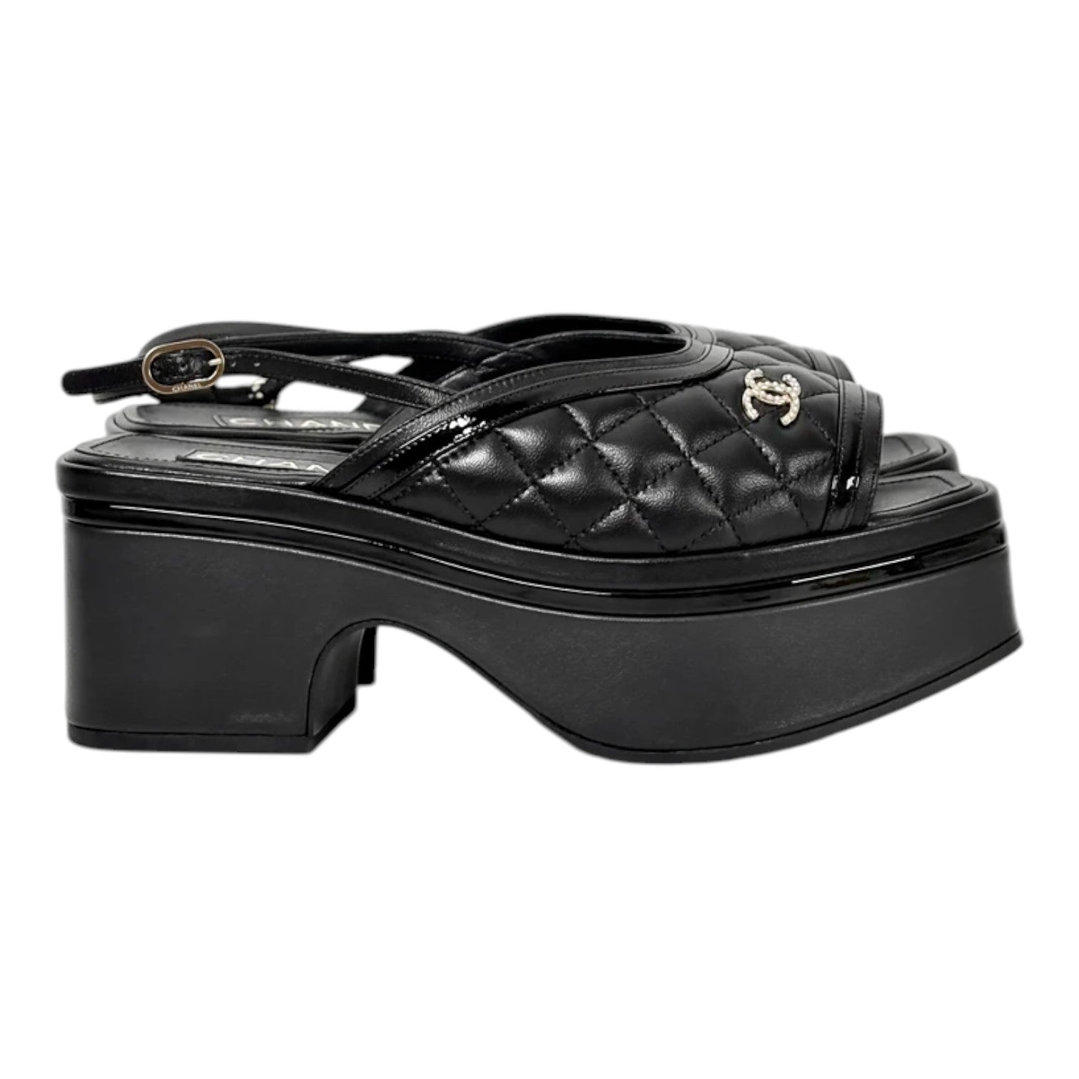 Chanel 23A Quilted Platform Shoes - Size 38