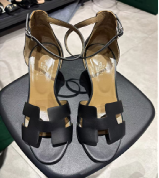 Hermes leather H wedge heels, size 40 LZ714D9922