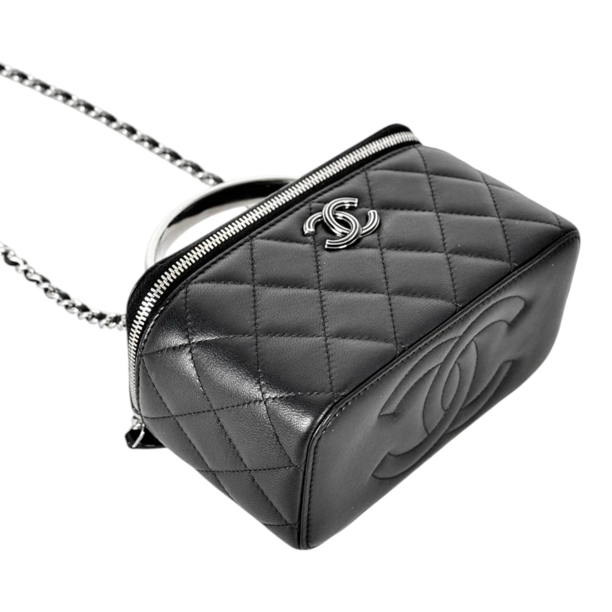 Chanel Black Lambskin Box Vanity Bag