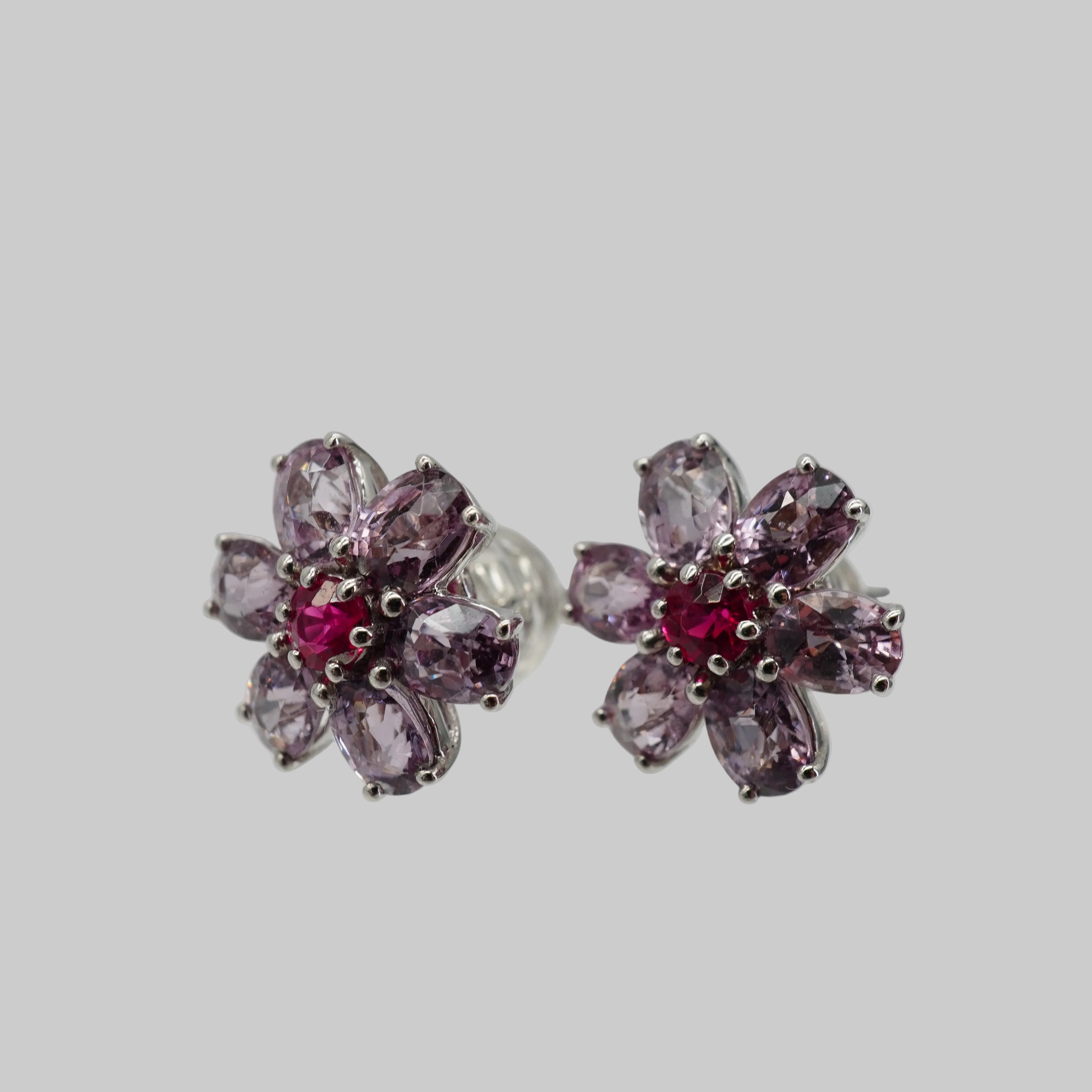 SEN BY SANDY PURPLE HYDRANGEA EARRINGS WG/YG  AVCHK414