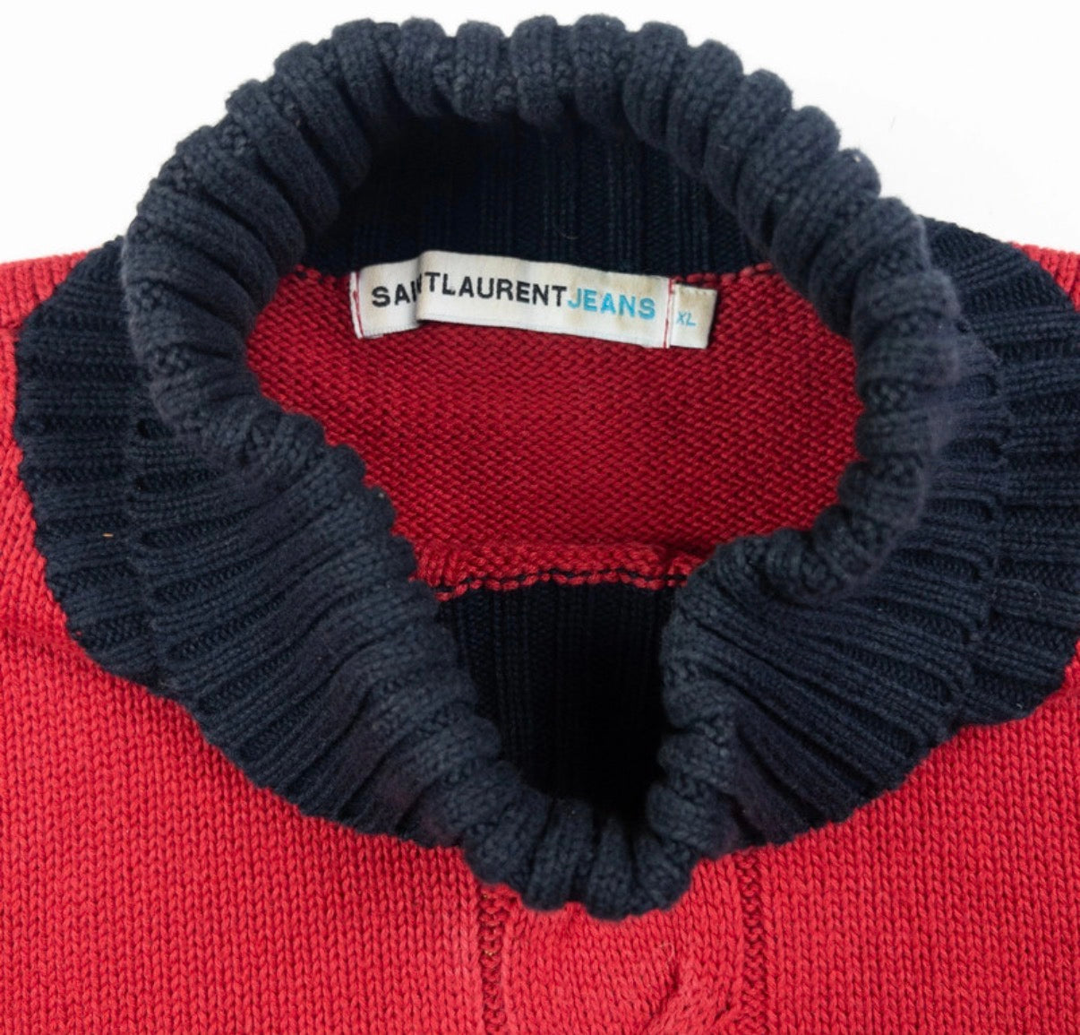 Vintage YSL Yves Saint Laurent Turtleneck Knit Jumper Size L DBXM0026