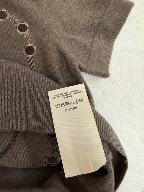 Hermès Embroidered Knit Top - Taupe
