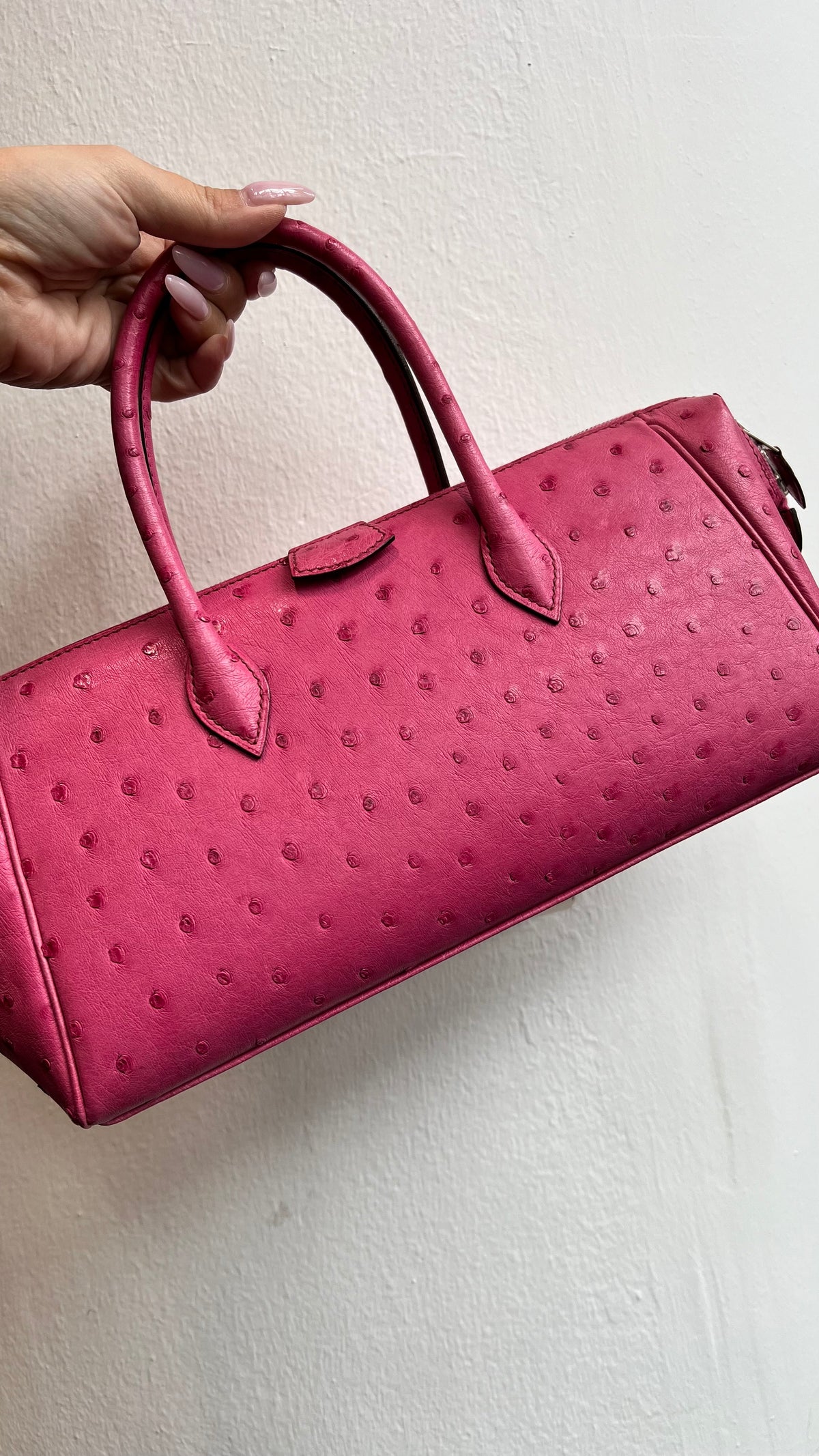 Hermes Bombay27 Fuschia Ostrich PHW #J 2006 SYC2301