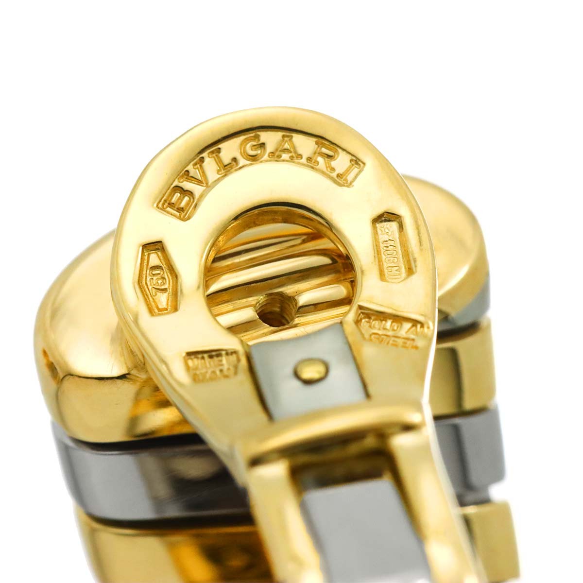 BVLGARI Tubogas Earring Clip-on 18K YG 750 SS 902973514