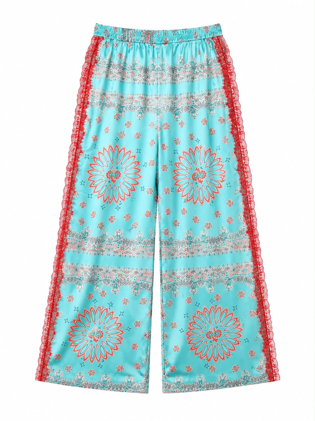TROUSER LARRY SIDE LACE BANDANA TURQUOISE STRAWBERRY MCL13146