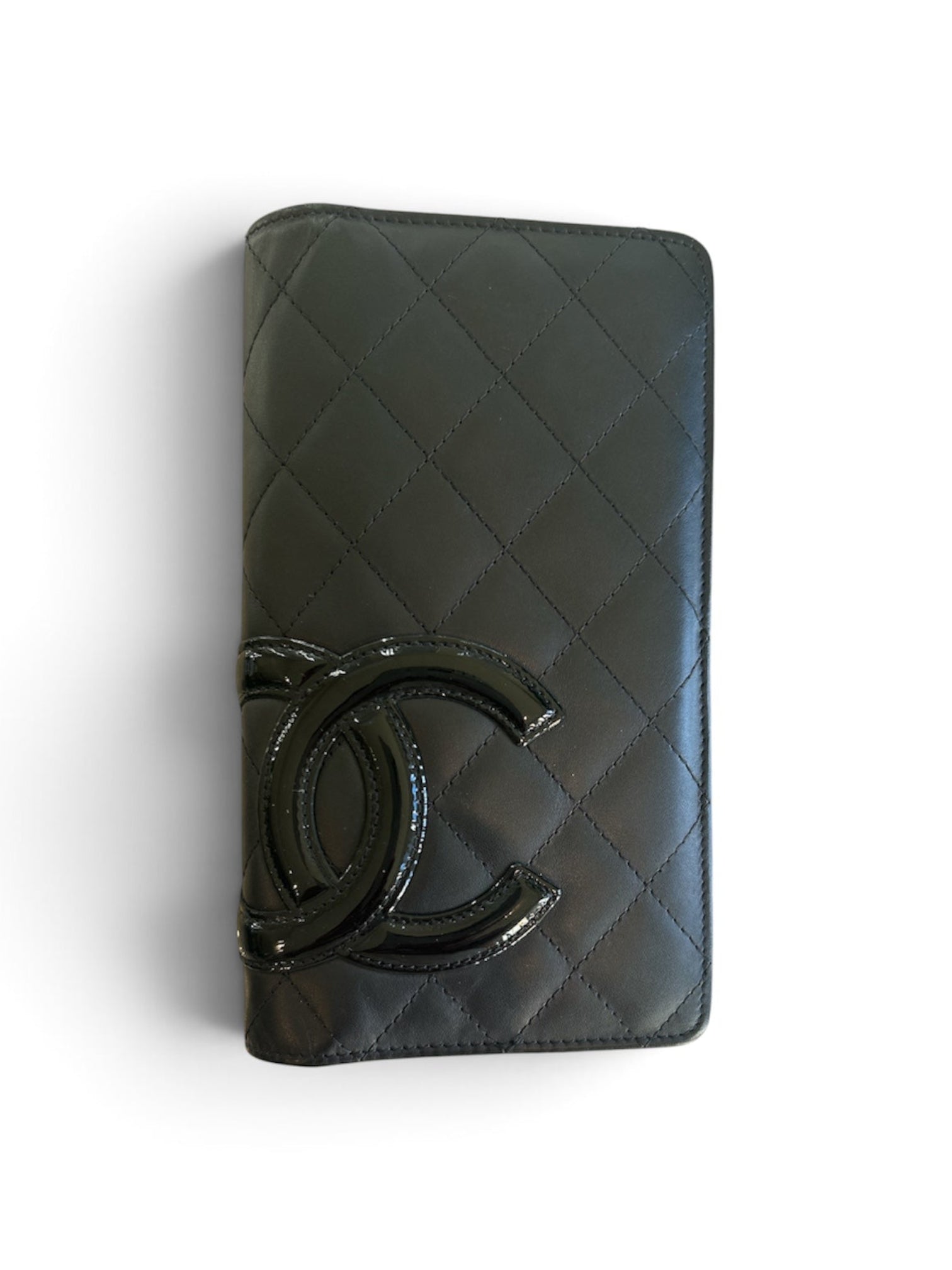 Chanel Black CC Cambon Long Wallet with Pink Lining
