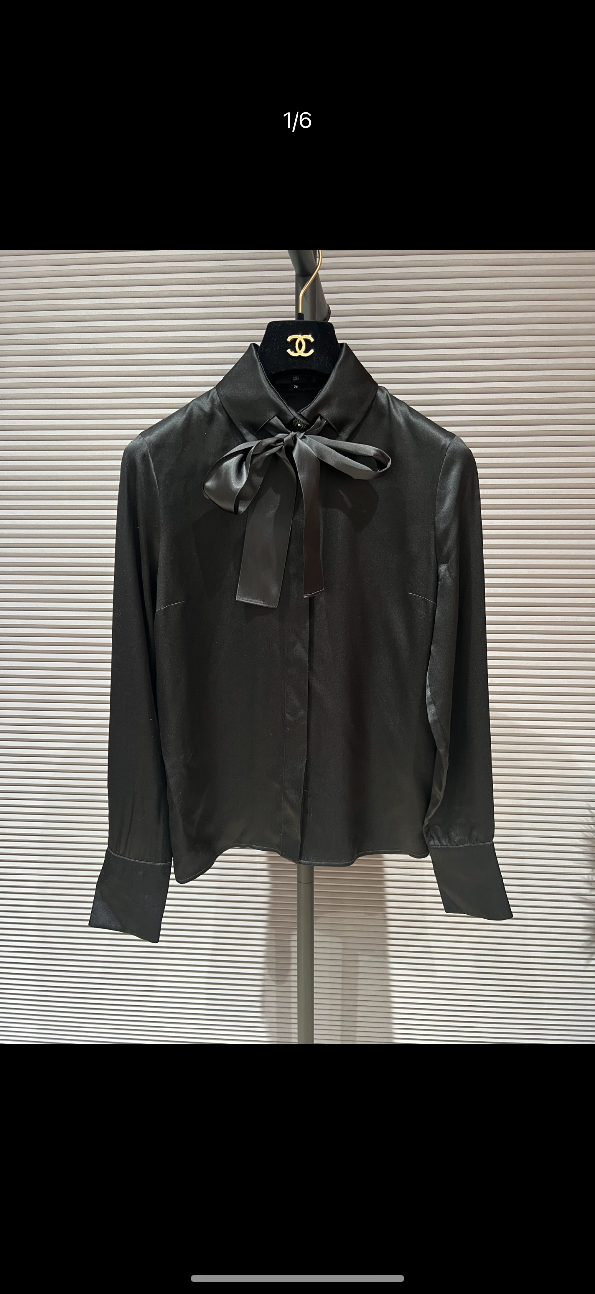 CHANEL BLACK SILK SHIRT FT101594