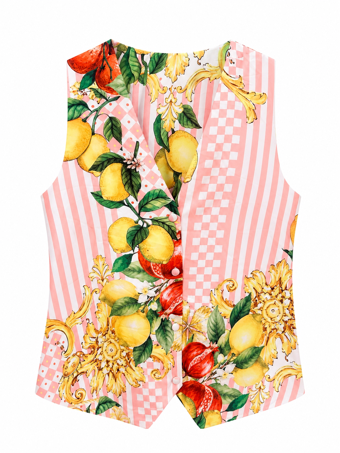 WAISTCOAT STRIPES LEMON PINK MCL11760