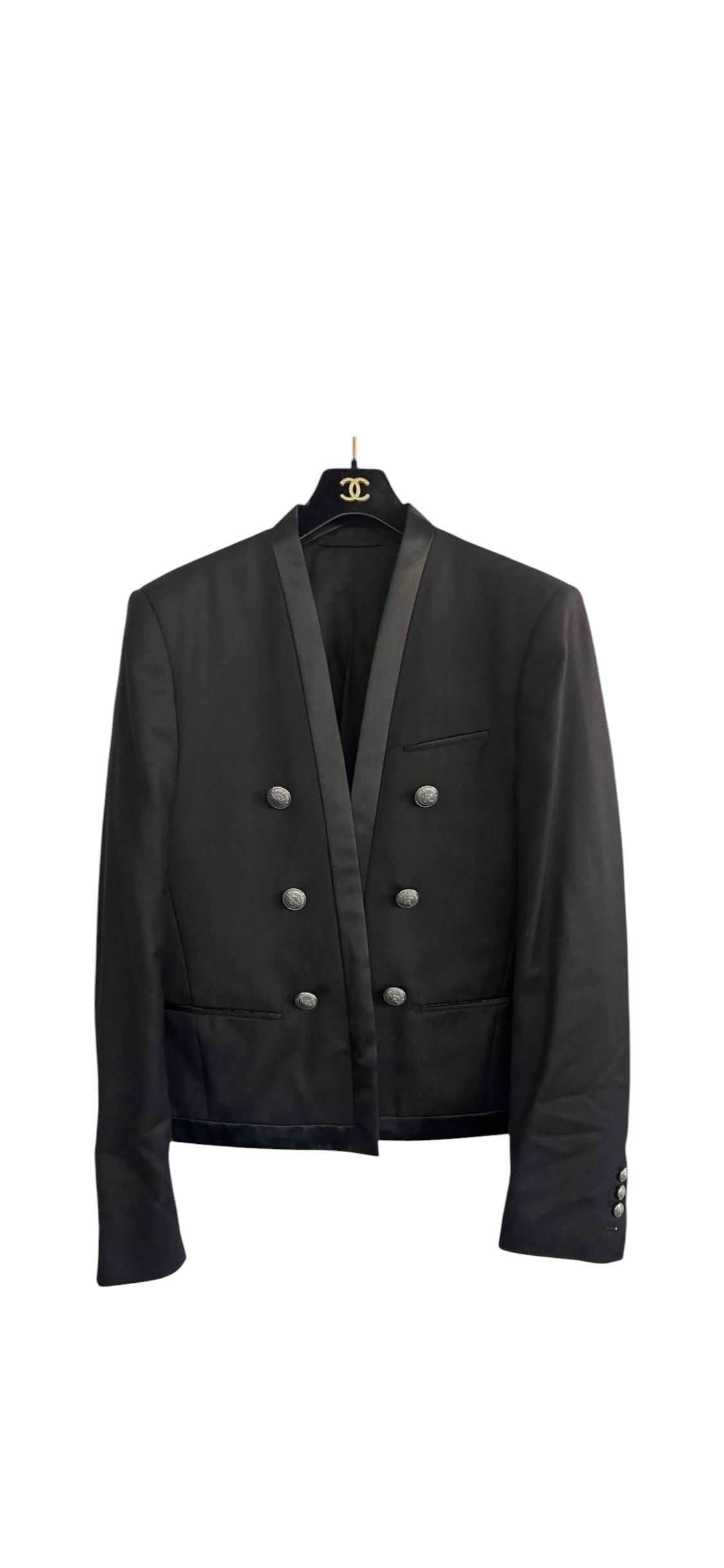 Balmain Black Blazer Jacket Sz 50 DLT8303