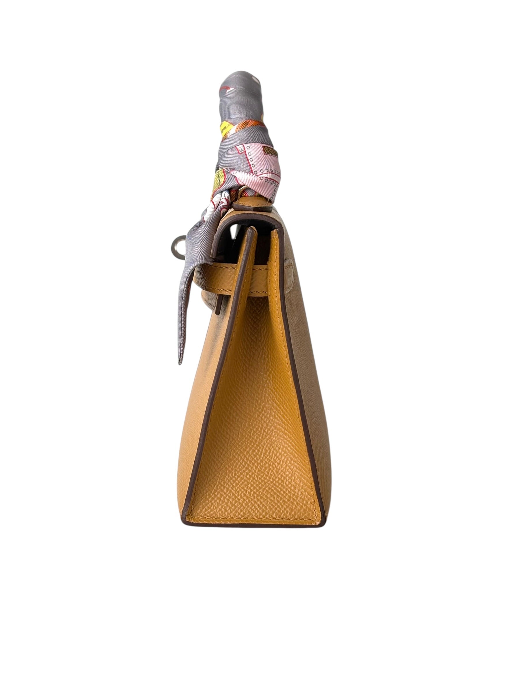 Hermes Limited Edition Kelly Mini Sesame/Etoupe/Blue Indigo in Epsom Leather