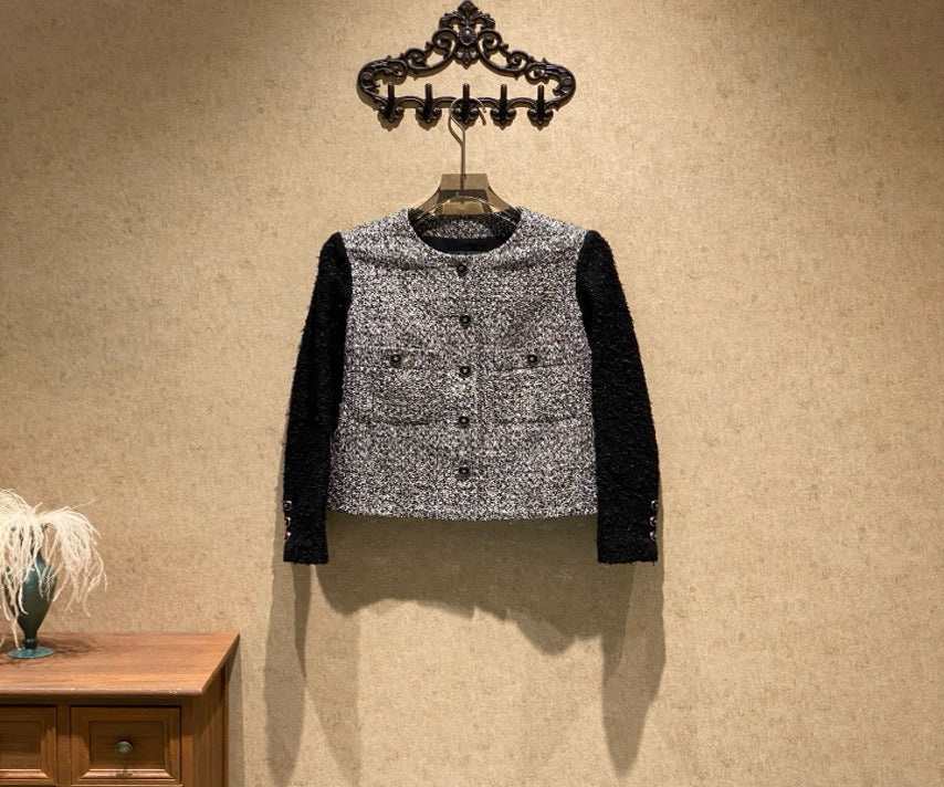 Chanel black and grey sequined jacket / Size 36 / Brand new / 35692 SYCF35692