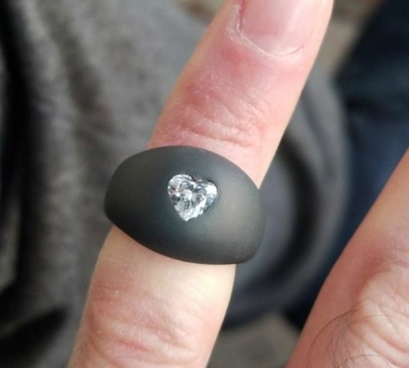 18k Pinky Ring Black Rhodium Matte(setting only) SABSET012